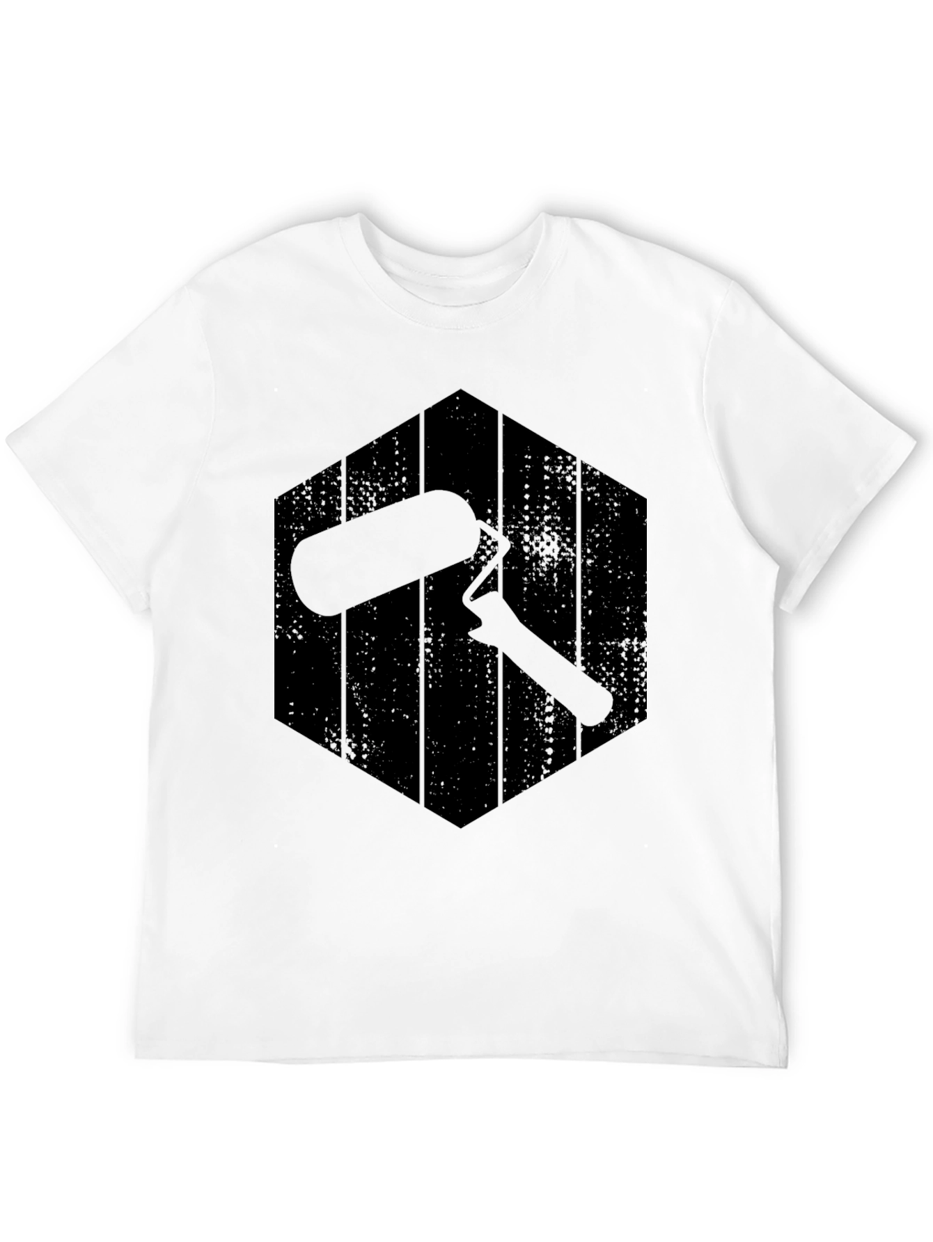 Black Painter's Roller Graphic Tee - Black Crew Neck view 12