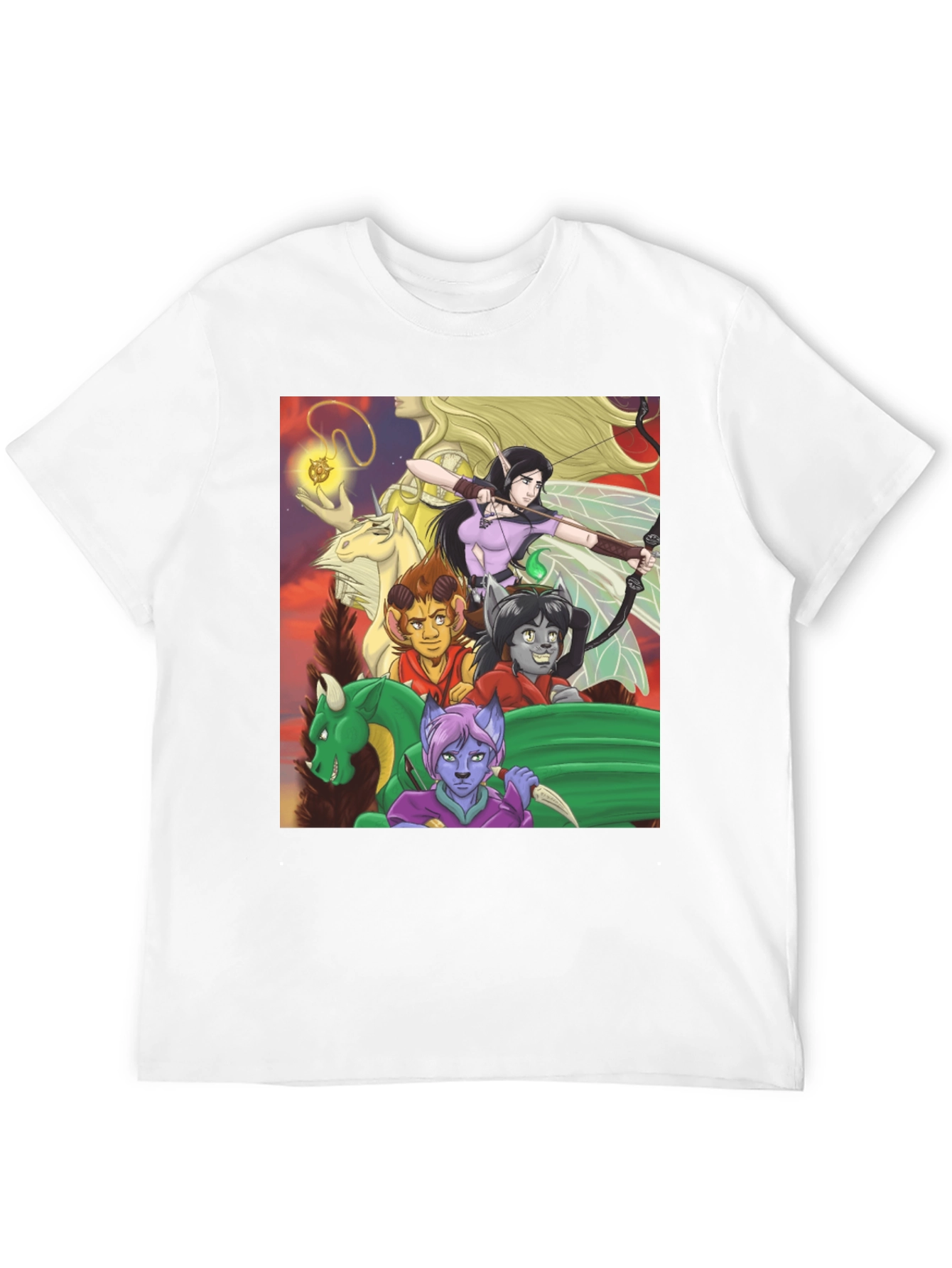 Black Fantasy Character T-Shirt view 12