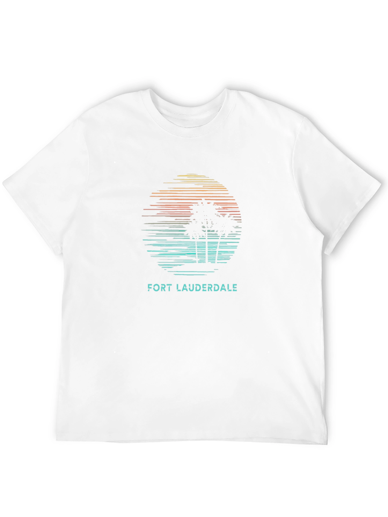 Black Fort Lauderdale Palm Tree Sunset Graphic Tee view 12