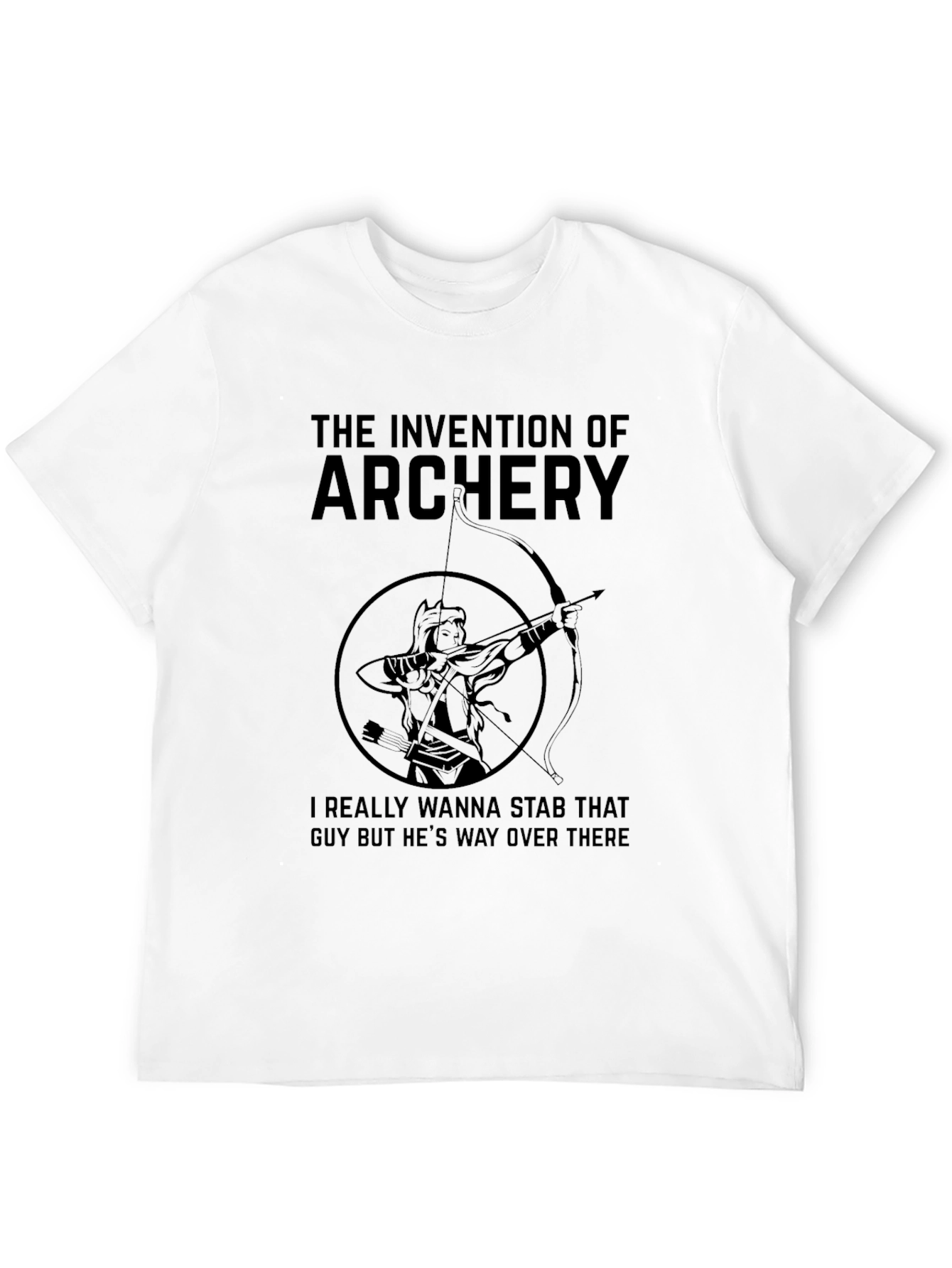 Black Archery Invention Graphic T-Shirt - Funny Archer Tee view 12