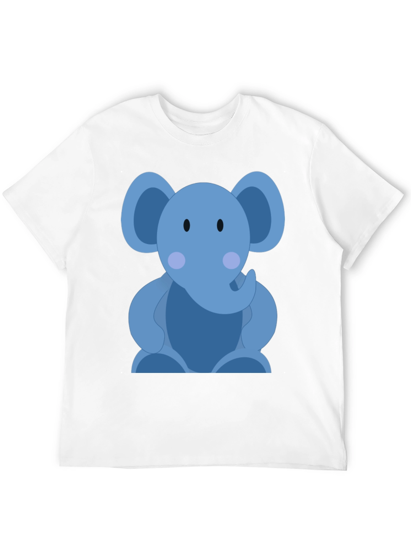 Black Cute Elephant Graphic Print Black T-Shirt view 12