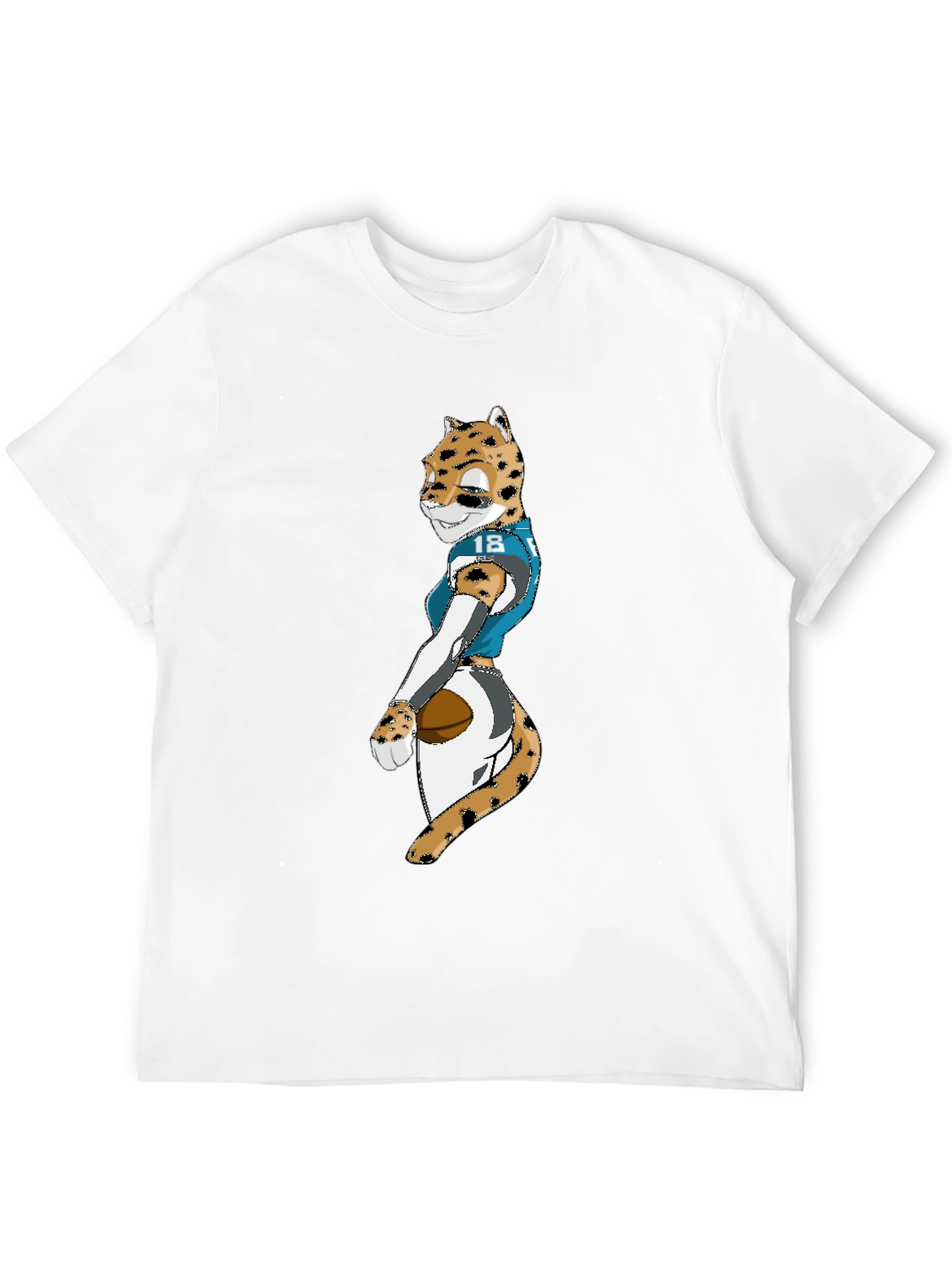 Black Black Tee with Jaguar Football Player Graphic view 12