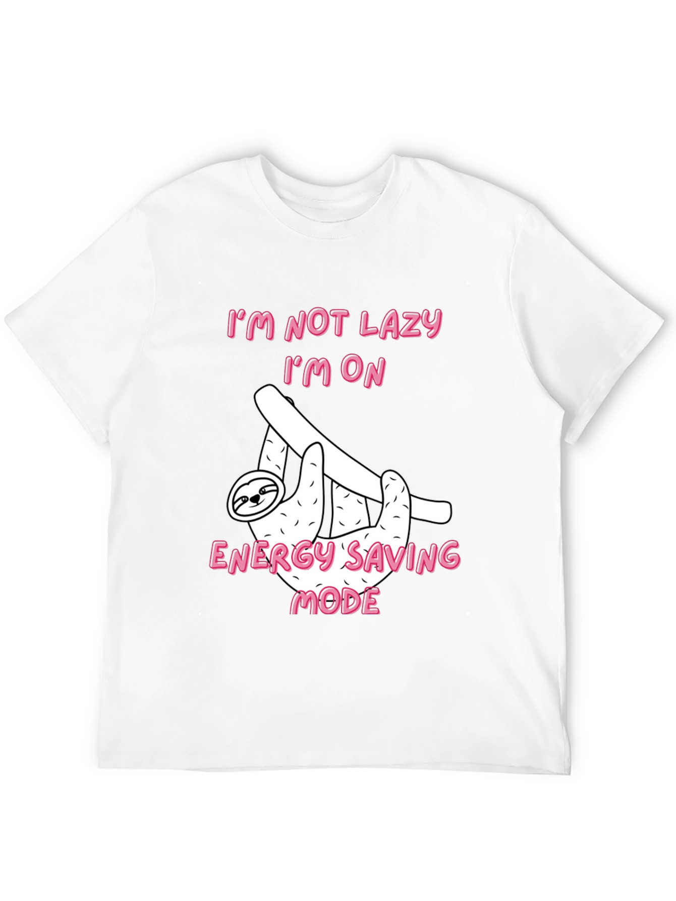 Black Funny Sloth Energy Saving Mode Black T-Shirt view 12