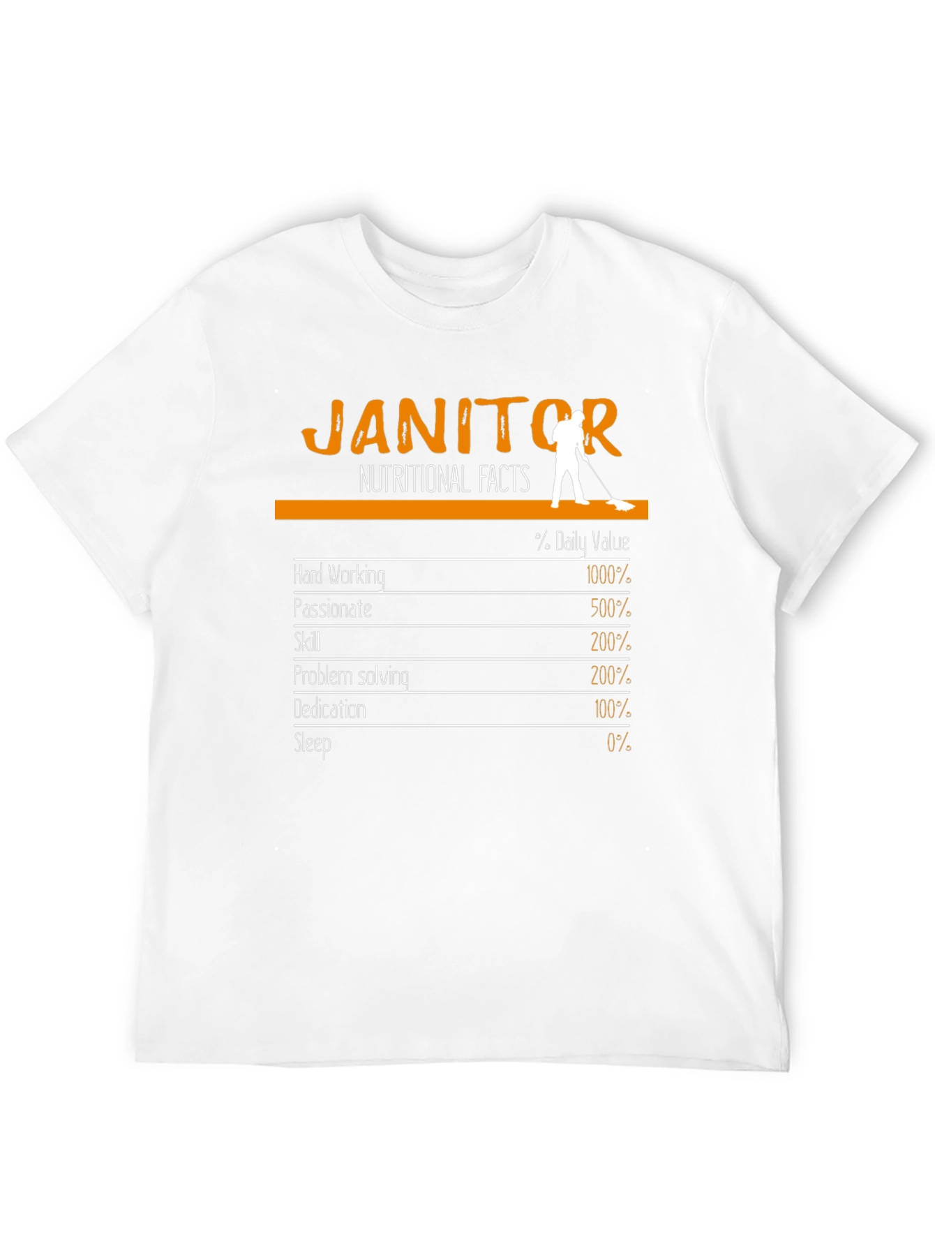 Black Janitor Nutritional Facts Graphic Tee view 12