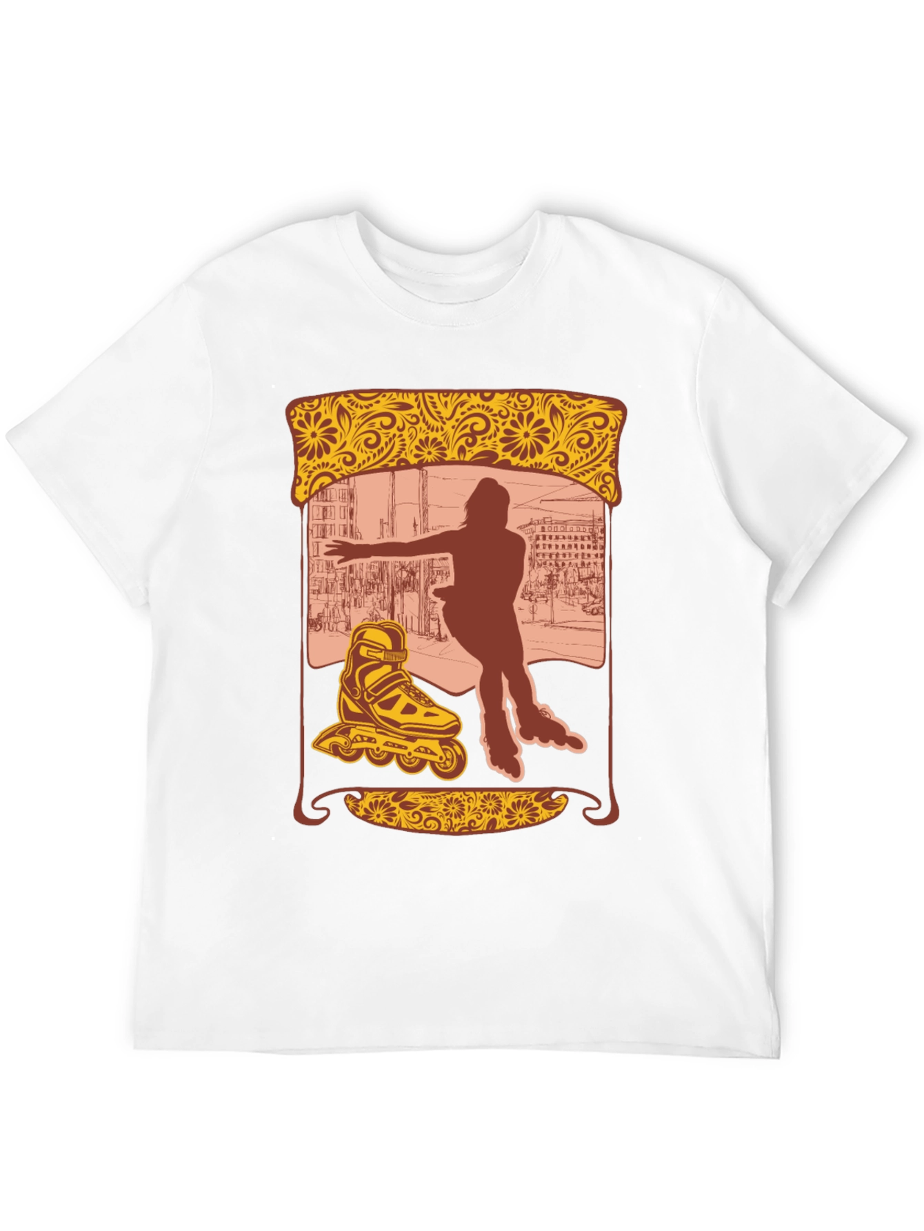 Black Retro Roller Skate Graphic Tee view 12