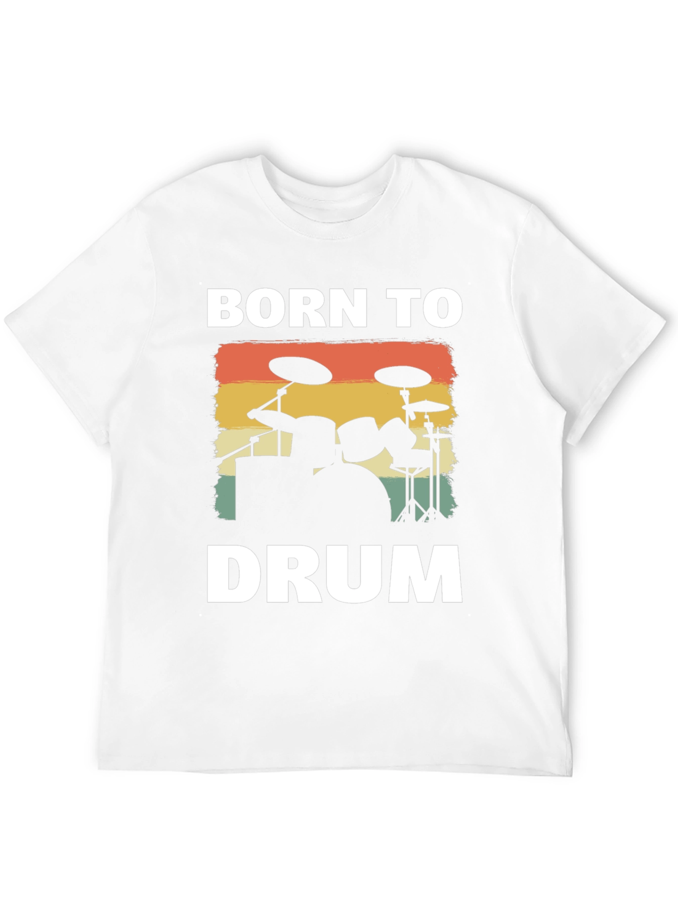 Black Born to Drum T-Shirt - Retro Drummer Tee view 12