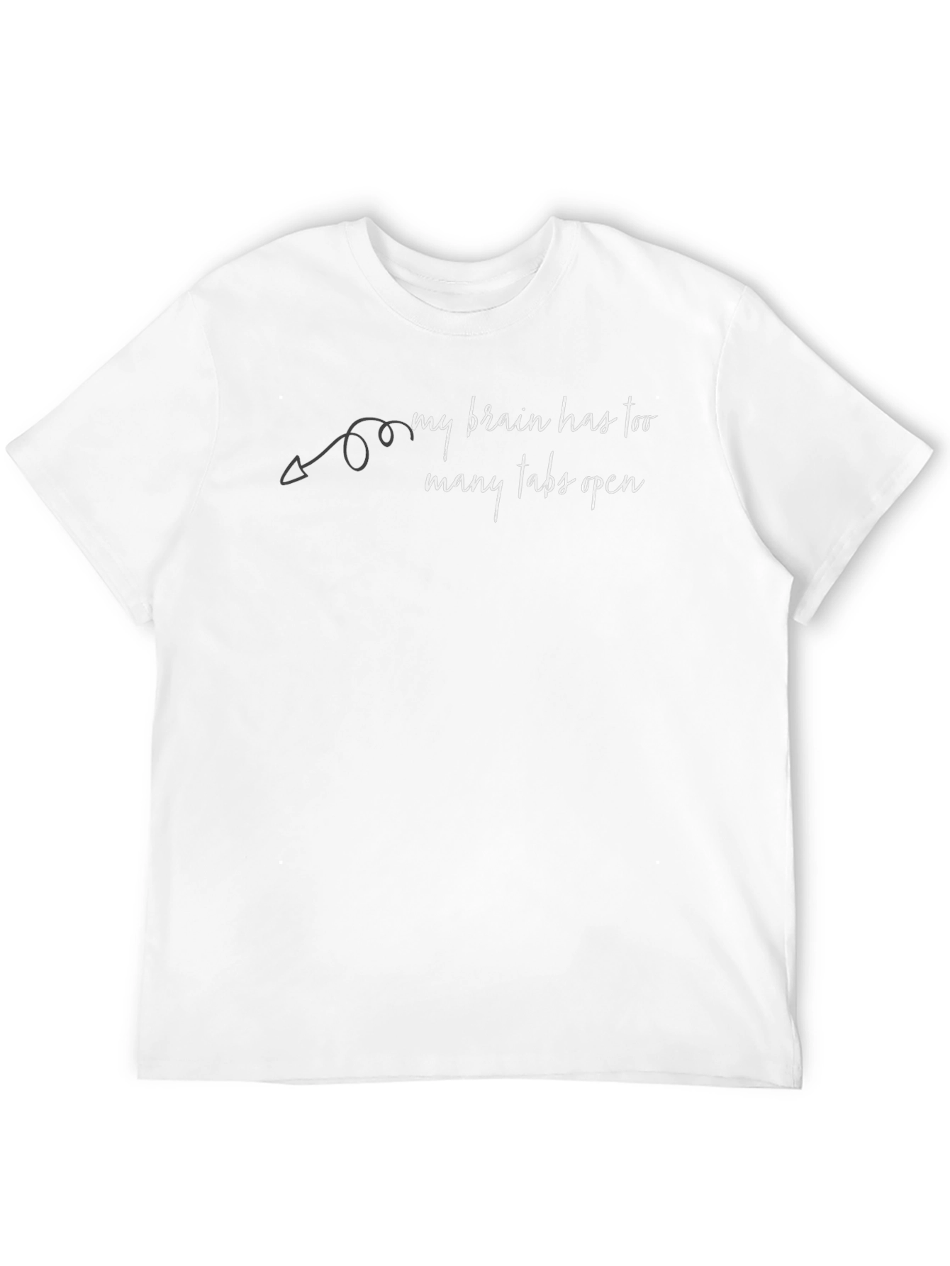 Black Brain Too Many Tabs Open Black T-Shirt view 12