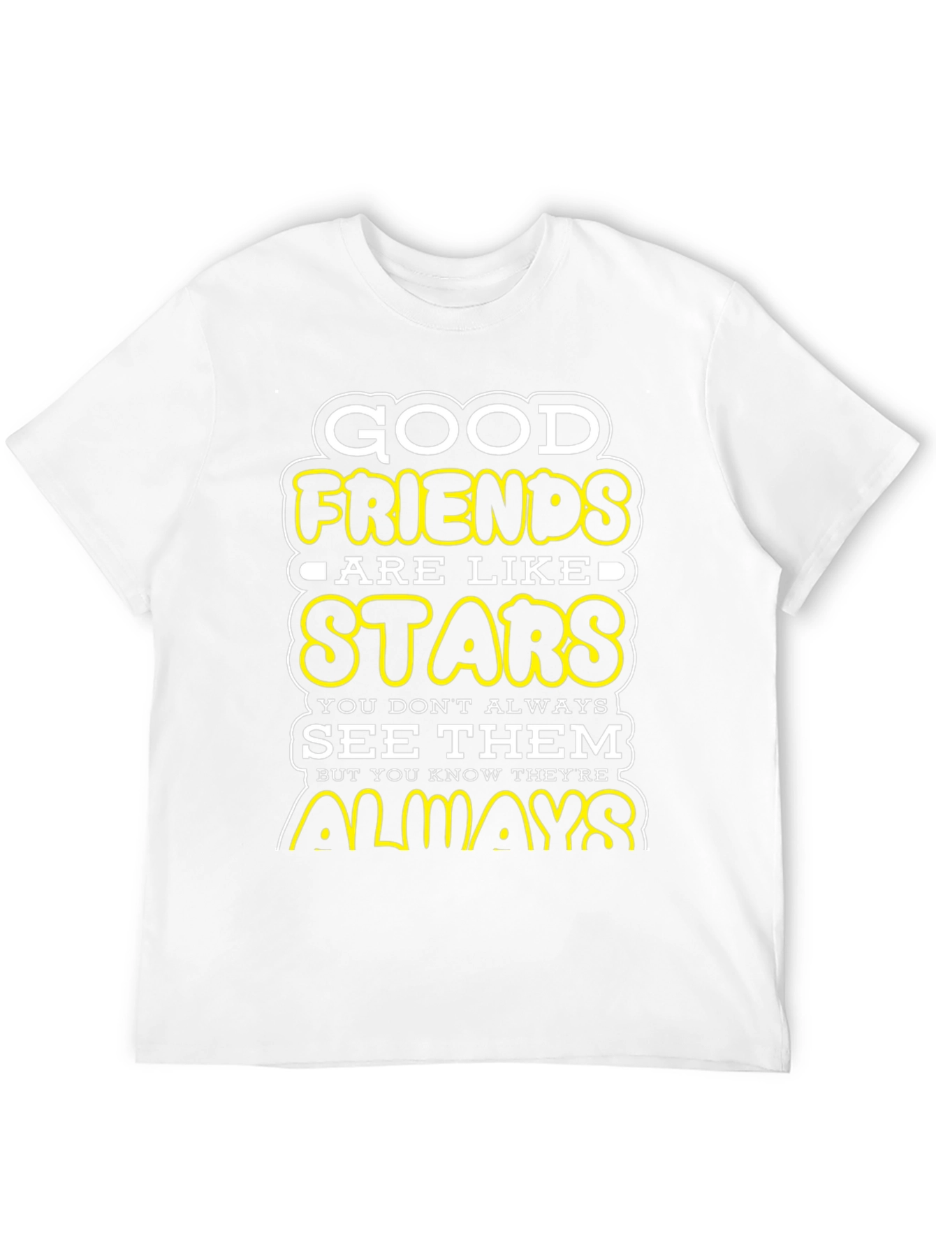 Black Good Friends Are Like Stars Graphic T-Shirt view 12