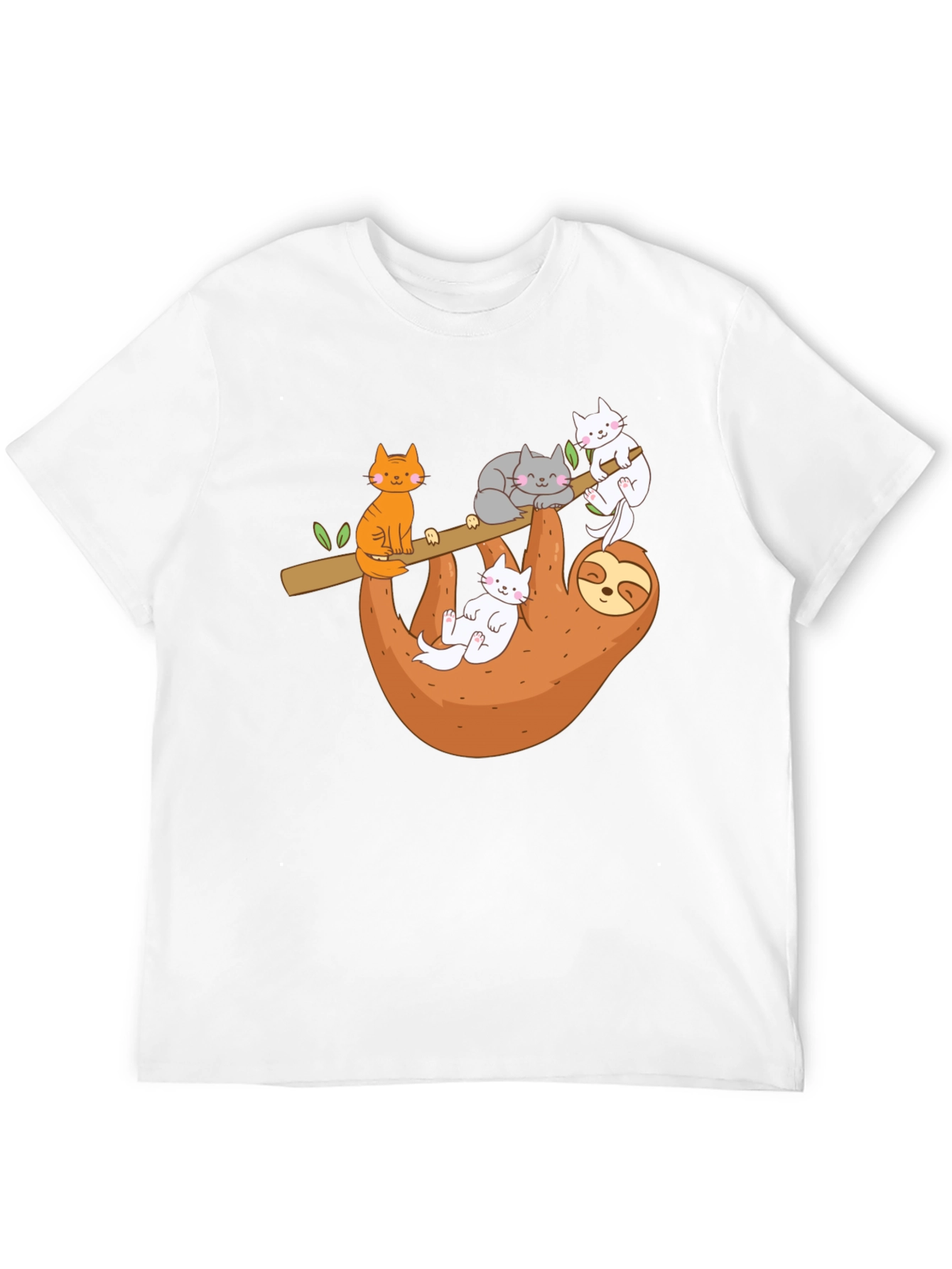 Black Sloth & Cats Graphic Tee - Relaxed Style view 12