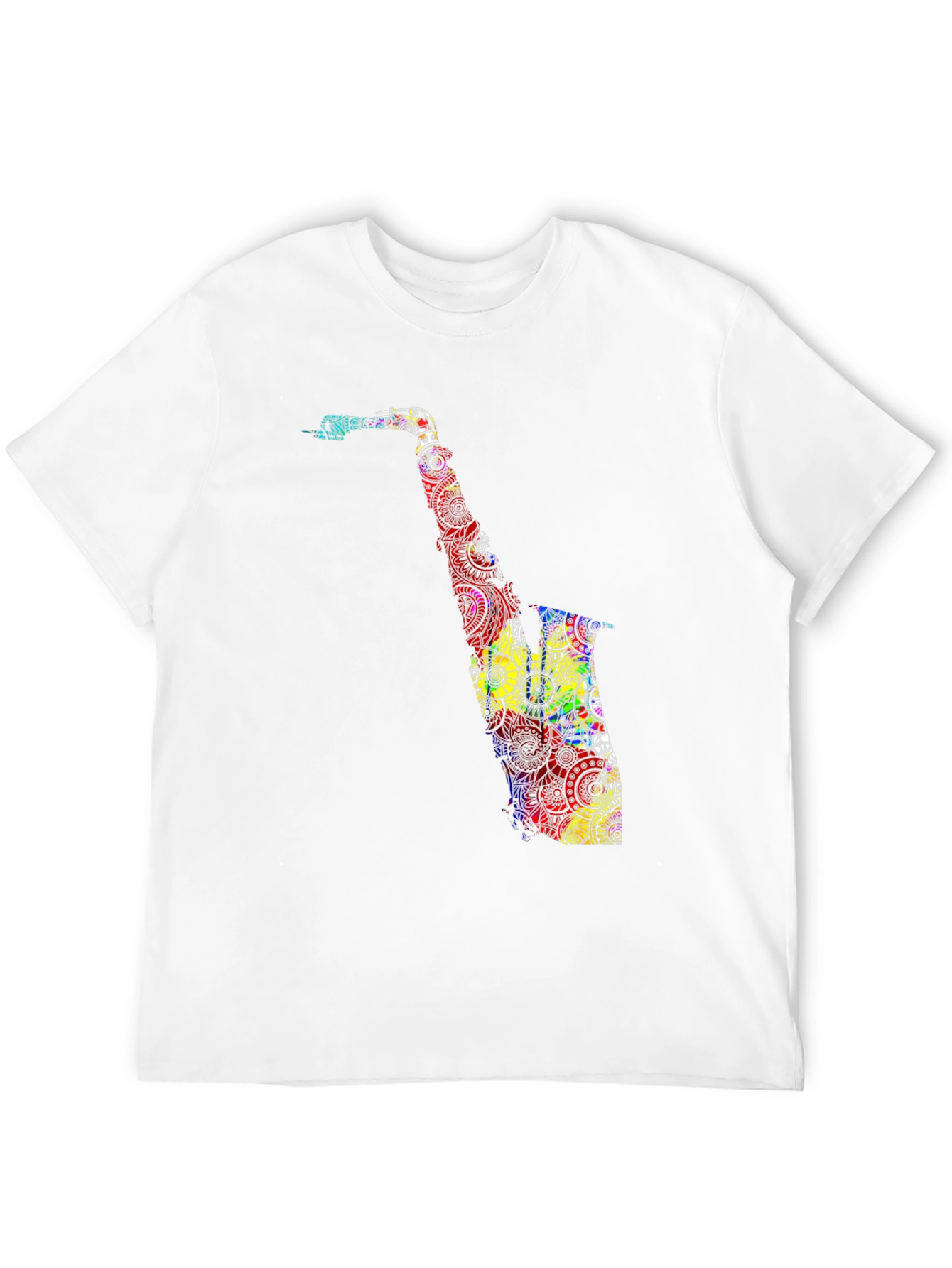 Black Colorful Saxophone Graphic T-Shirt - Black view 12