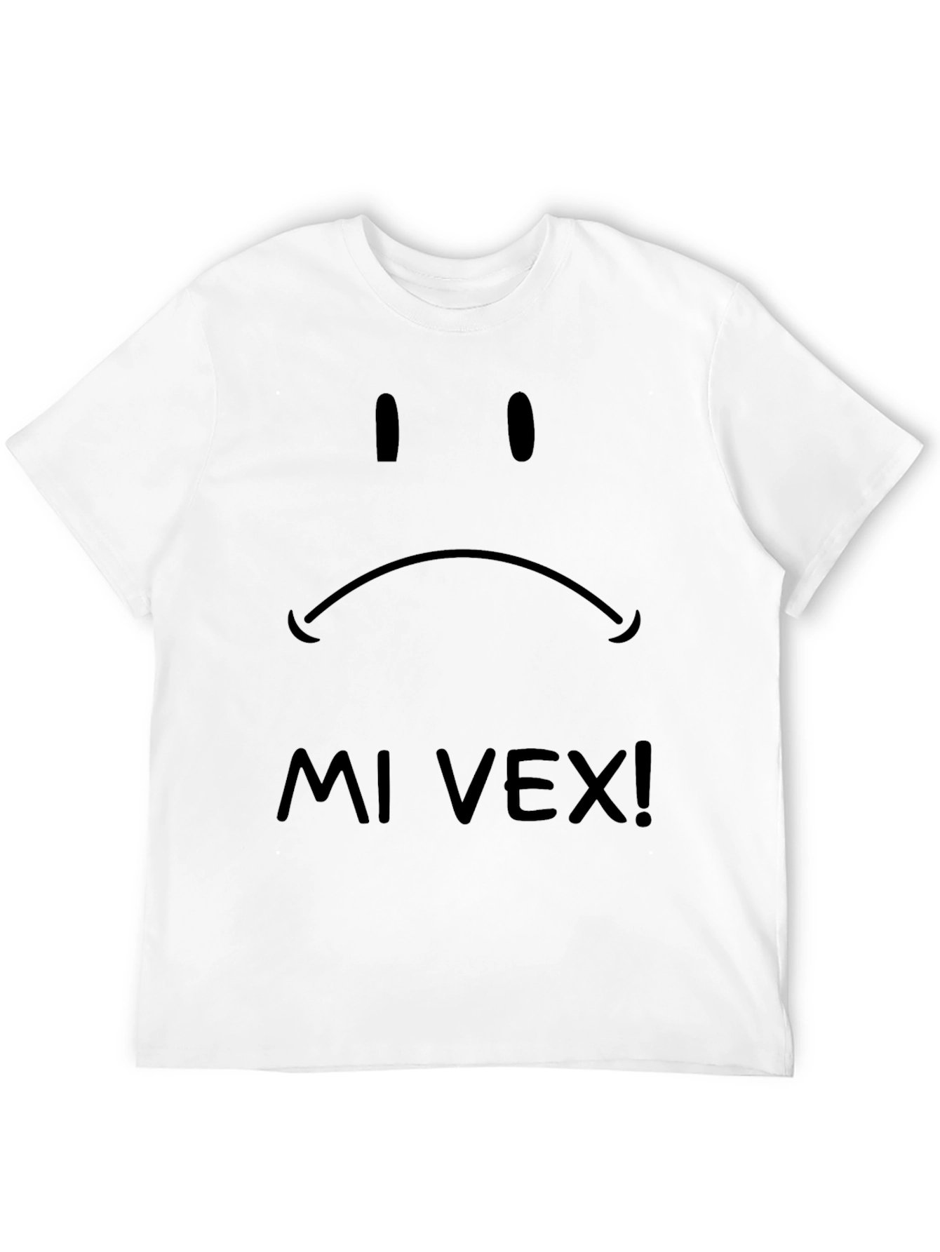 Black Sad Face Graphic Black T-Shirt - Mi Vex! view 12