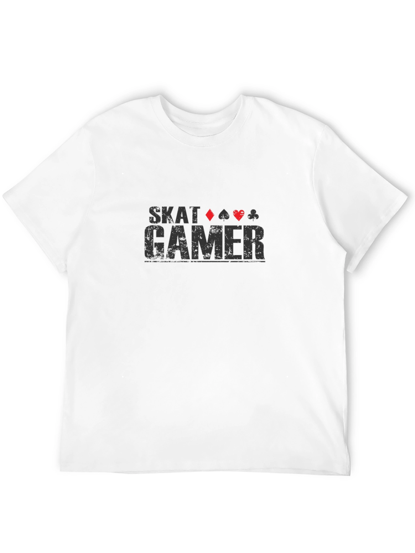 Skat Gamer T-Shirt - Black, Card Suits Graphic Tee - 12
