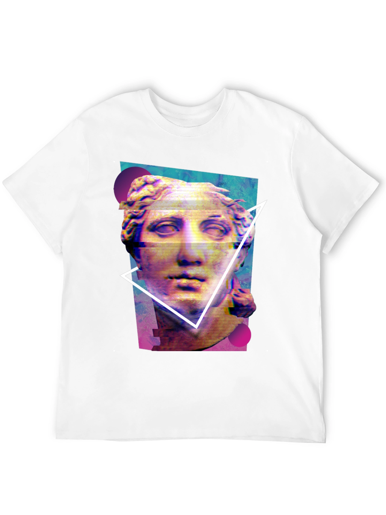 Black Statue Graphic Tee - Artistic Glitch Style view 12