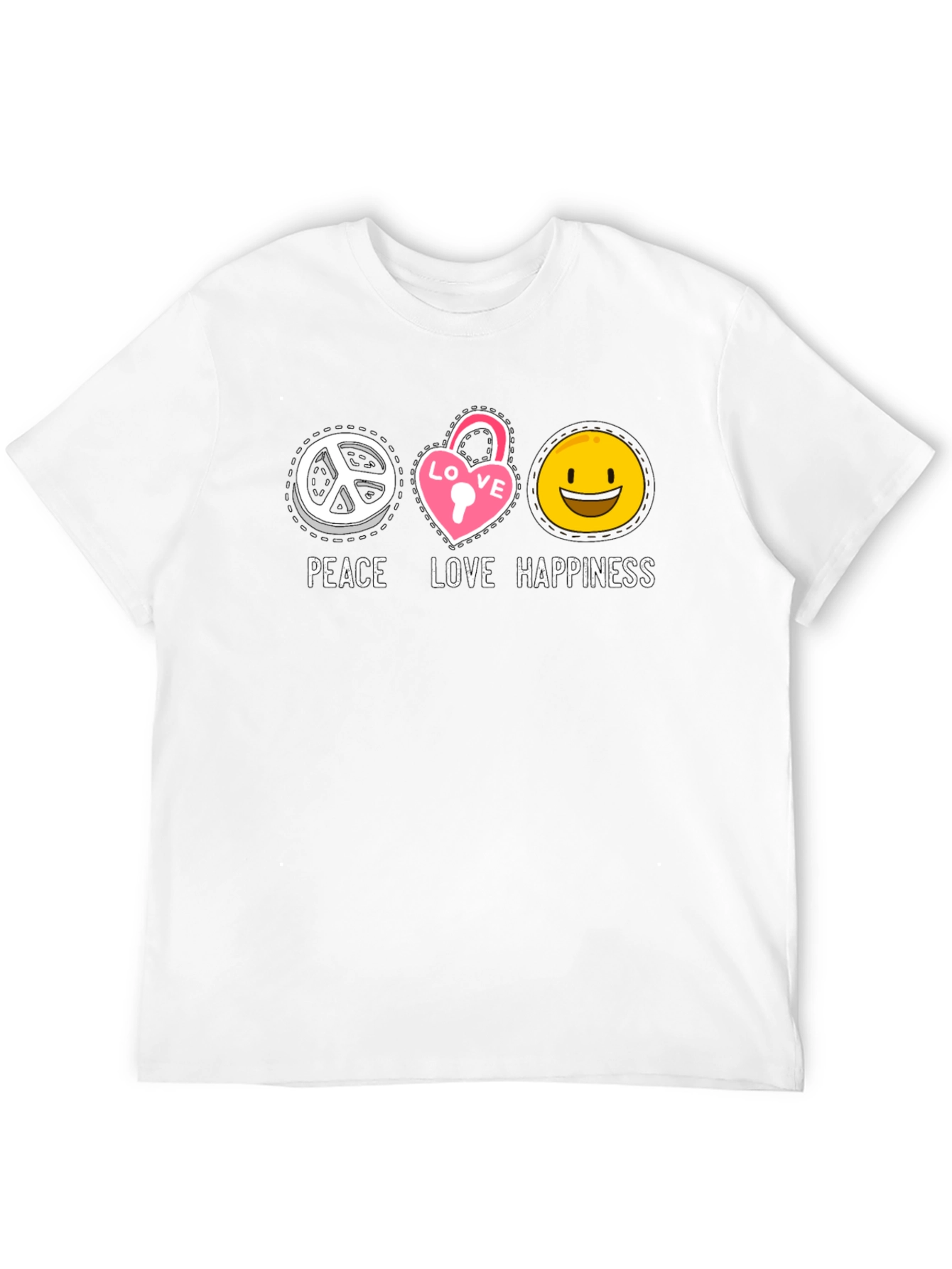 Black Peace Love Happiness Graphic Tee view 12