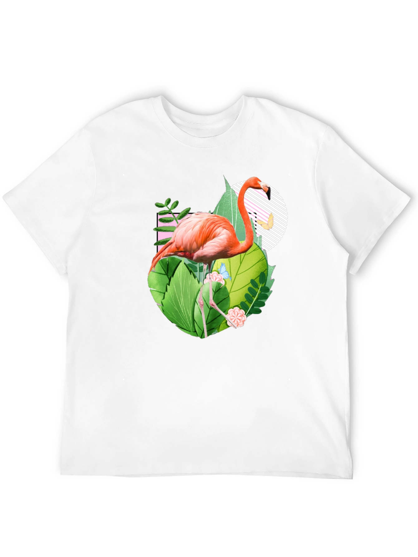 Black Tropical Flamingo Graphic Tee view 12