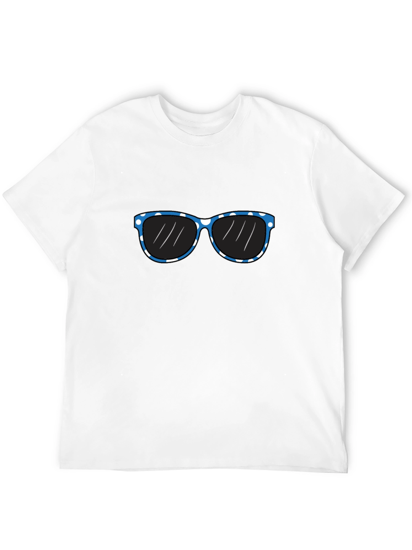 Black Black T-Shirt with Blue Polka Dot Sunglasses Graphic view 12