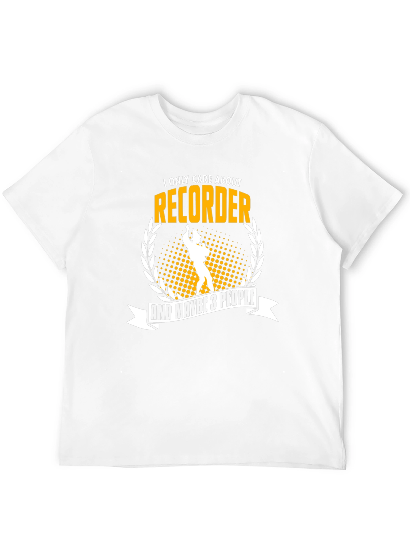 Black Recorder Player T-Shirt - I Only Care About Recorder view 12