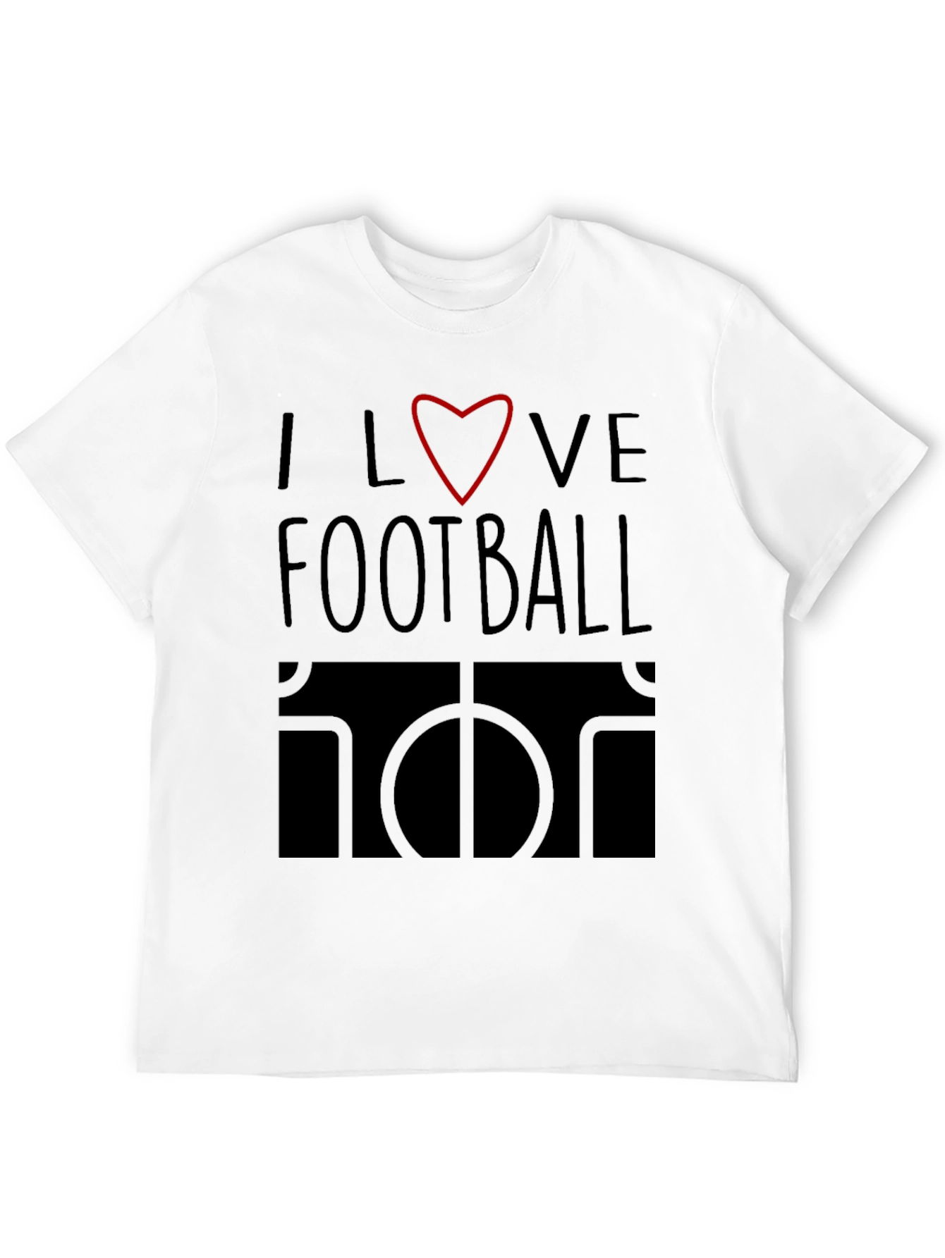 Black I Love Football Graphic Tee - Black Cotton T-Shirt view 12