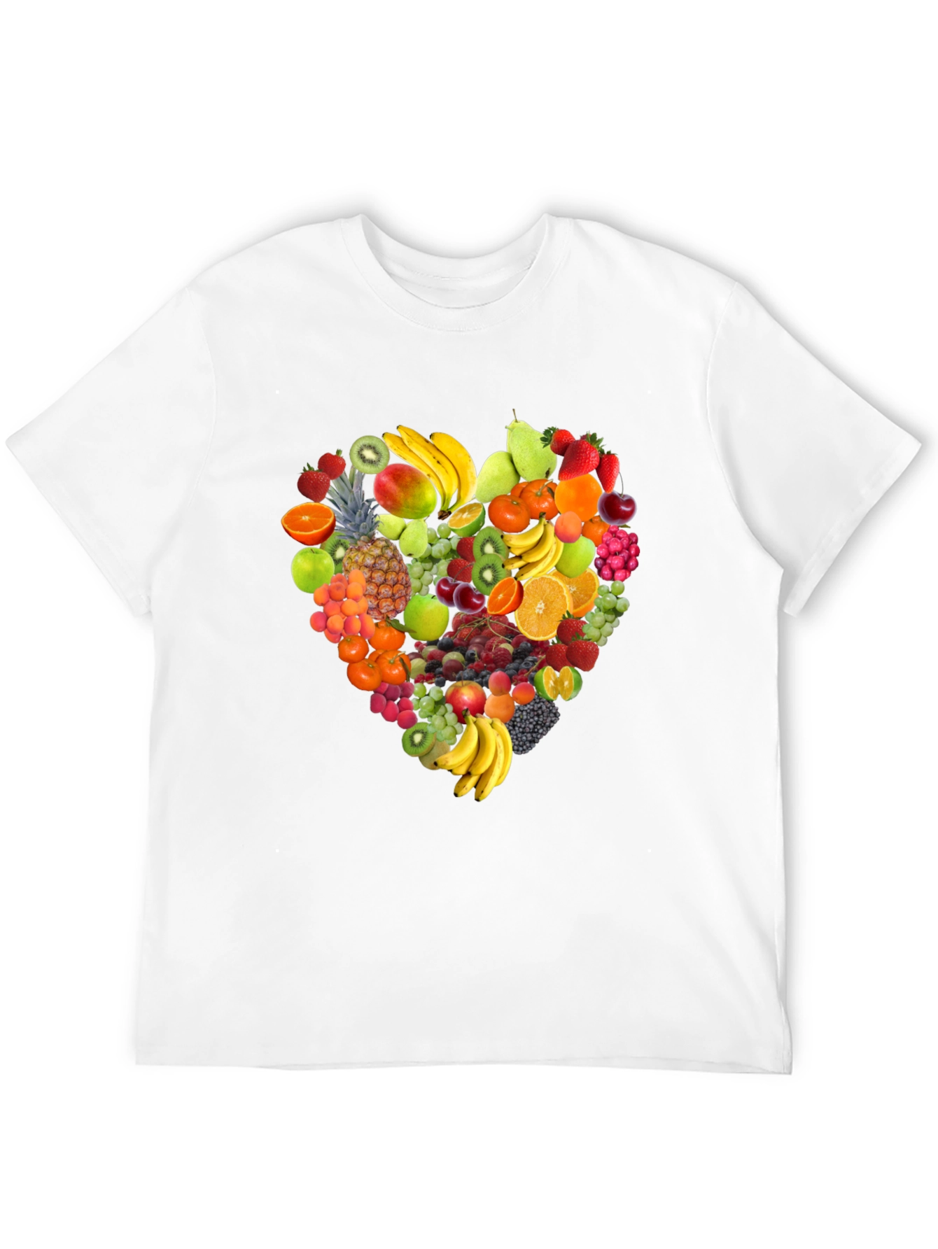 Fruit Heart Graphic Black T-Shirt - 12