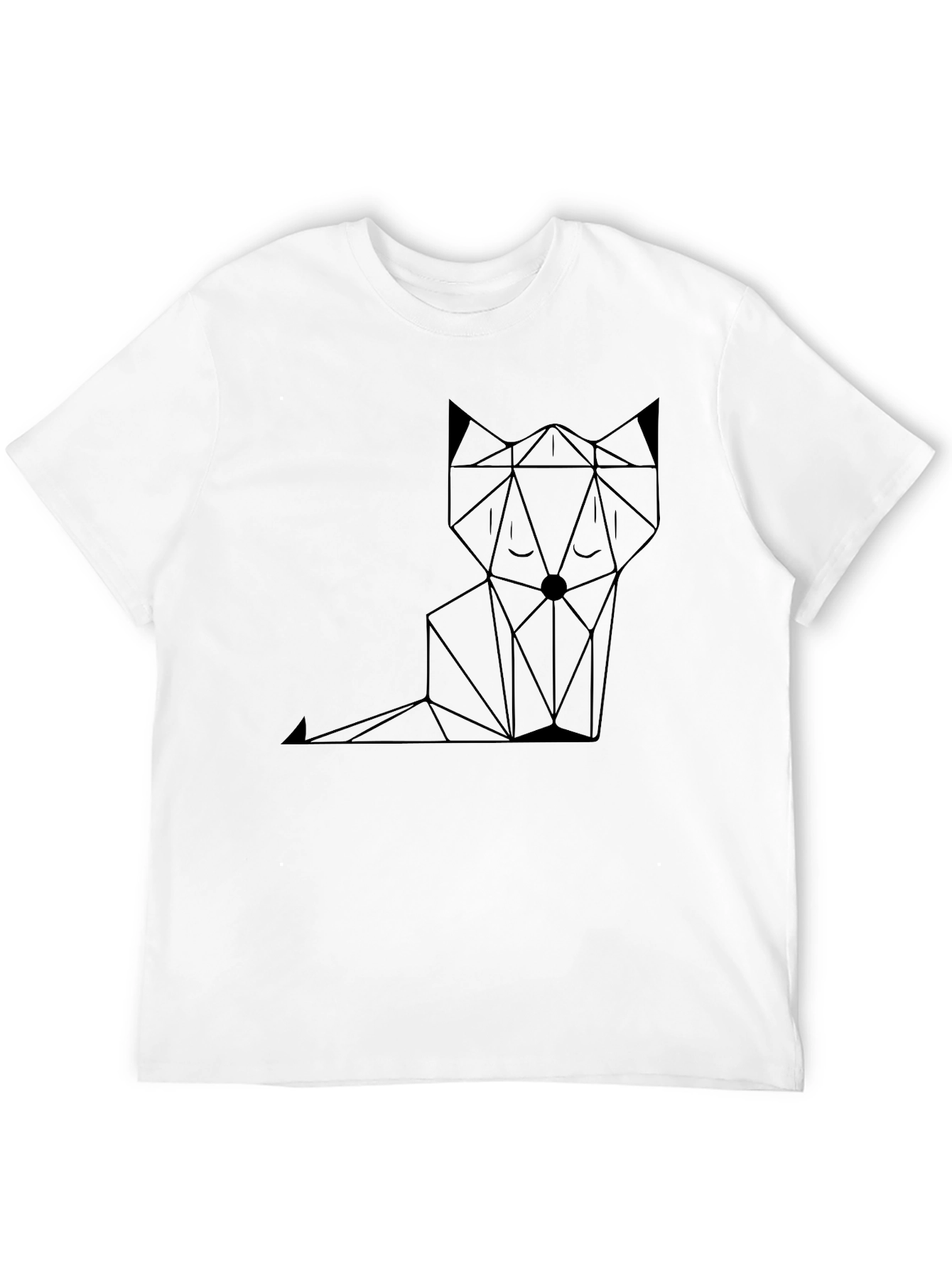 Black Geometric Fox Graphic Tee - Modern Minimalist Design view 12