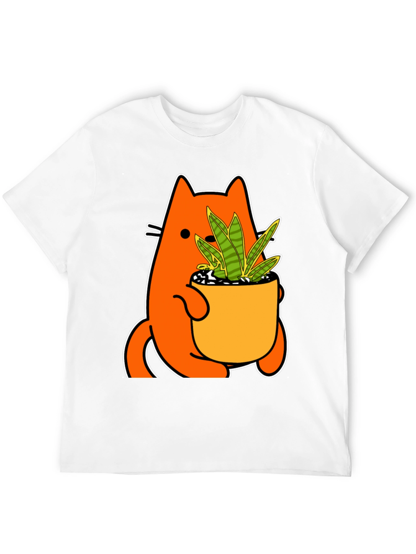 Black Cat Holding Potted Plant Graphic Tee view 12