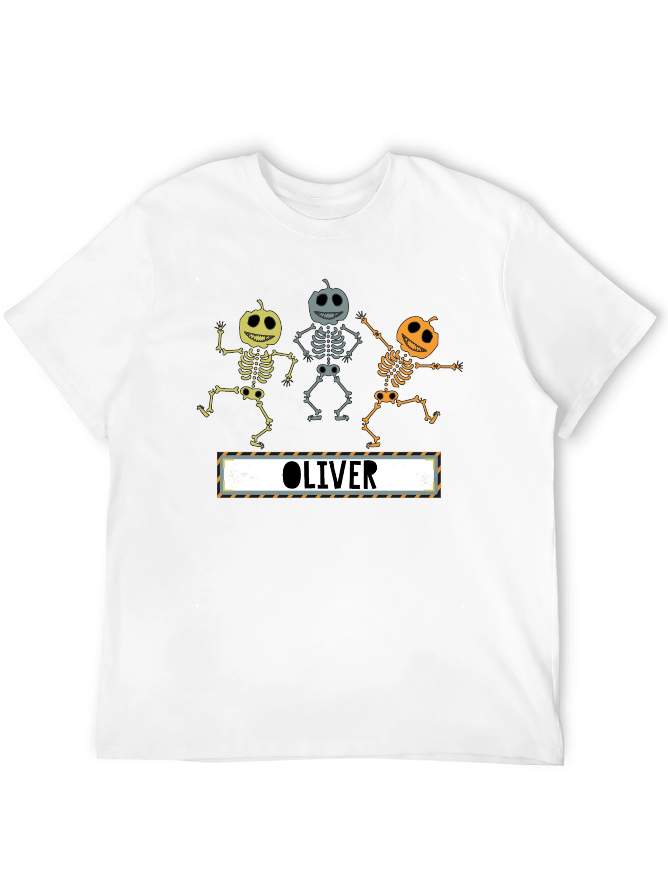Black Pumpkin Skeleton Dancing Personalized T-Shirt view 12