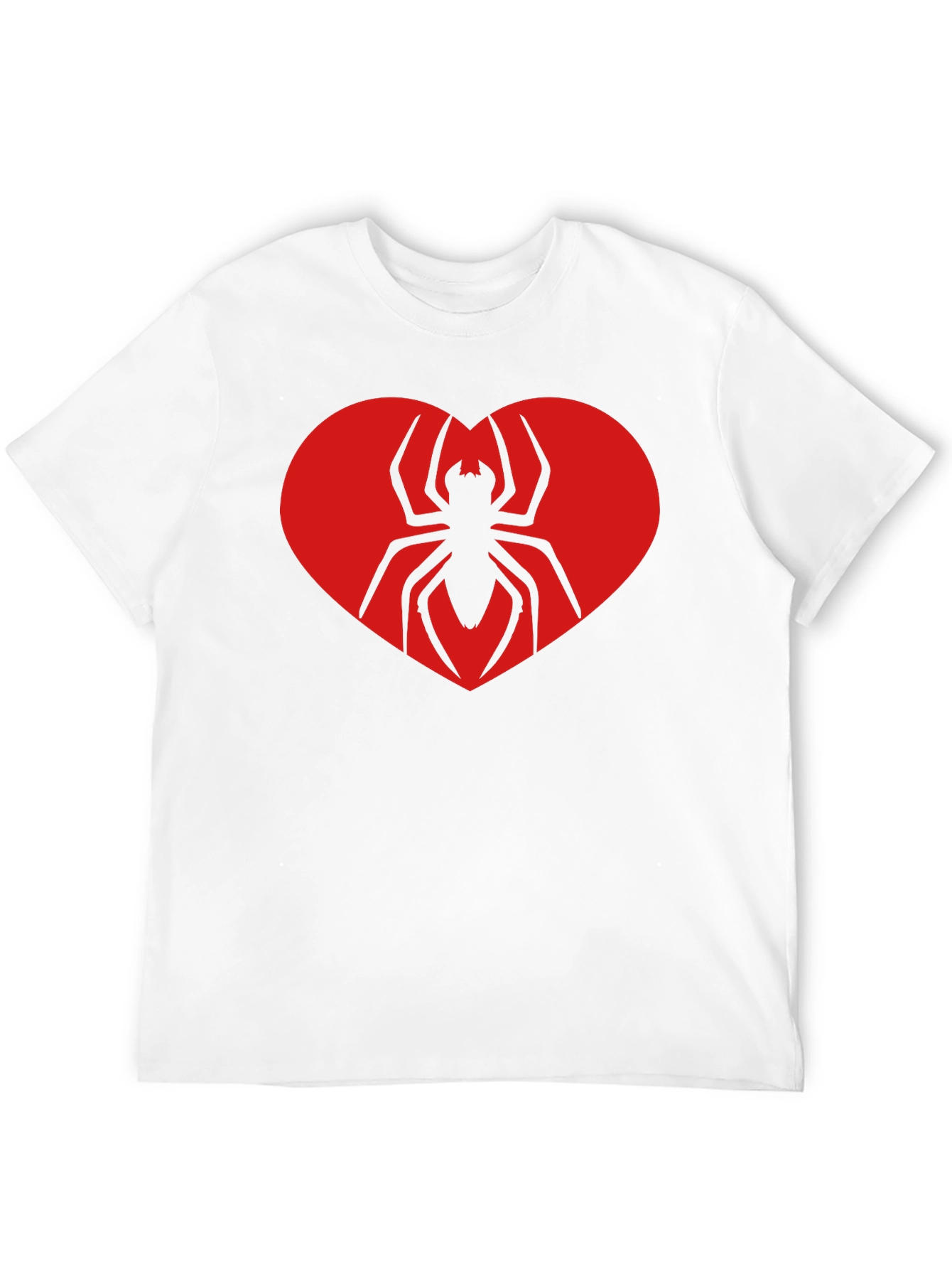 Black Spider Heart Graphic Tee - Black Cotton T-Shirt view 12