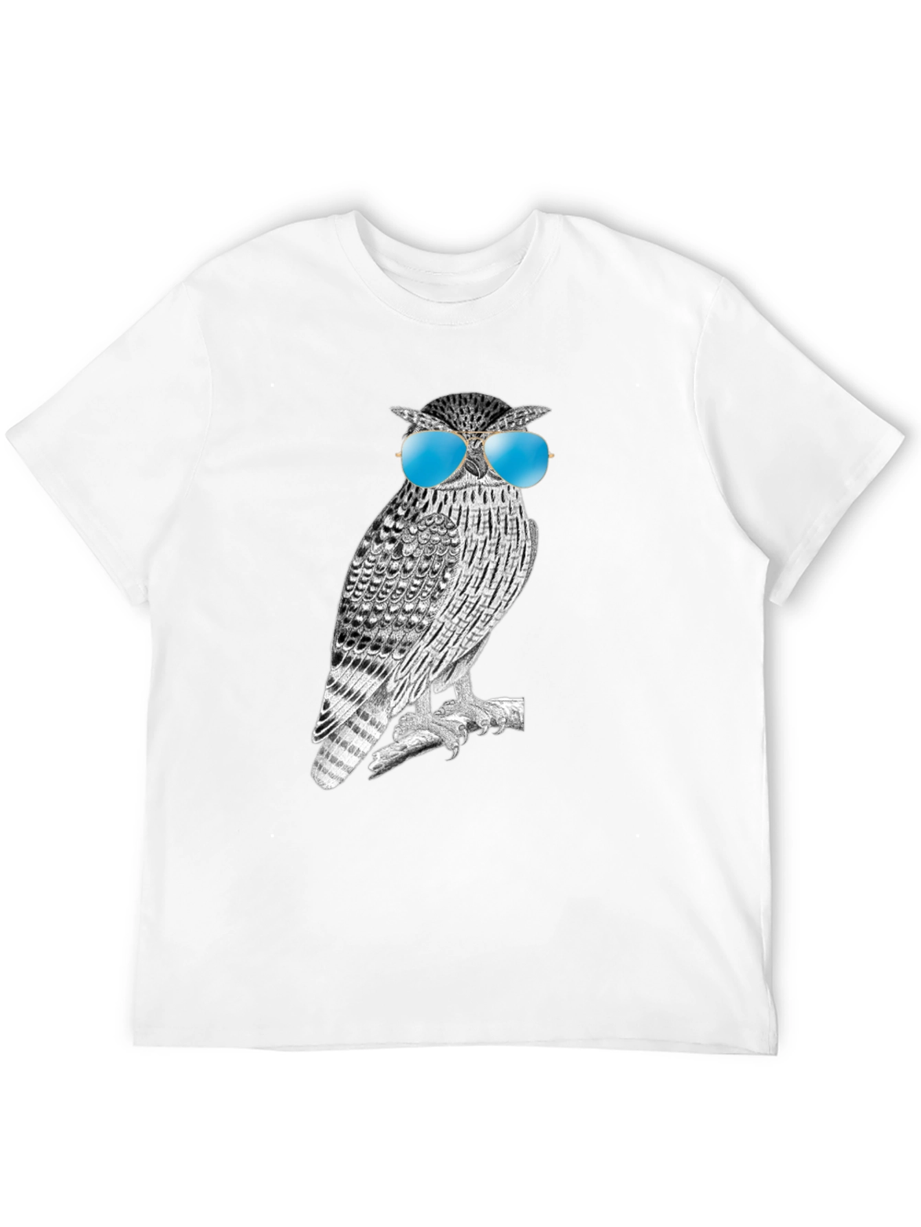 Black Cool Owl Graphic T-Shirt - Black view 12