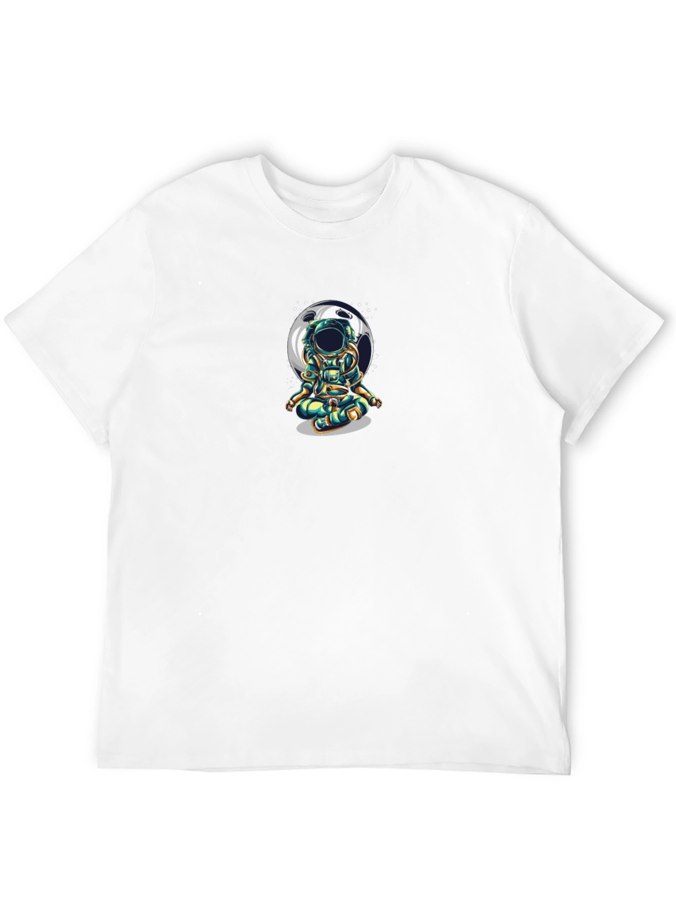 Black Astronaut Meditating Moon T-Shirt - Black view 12