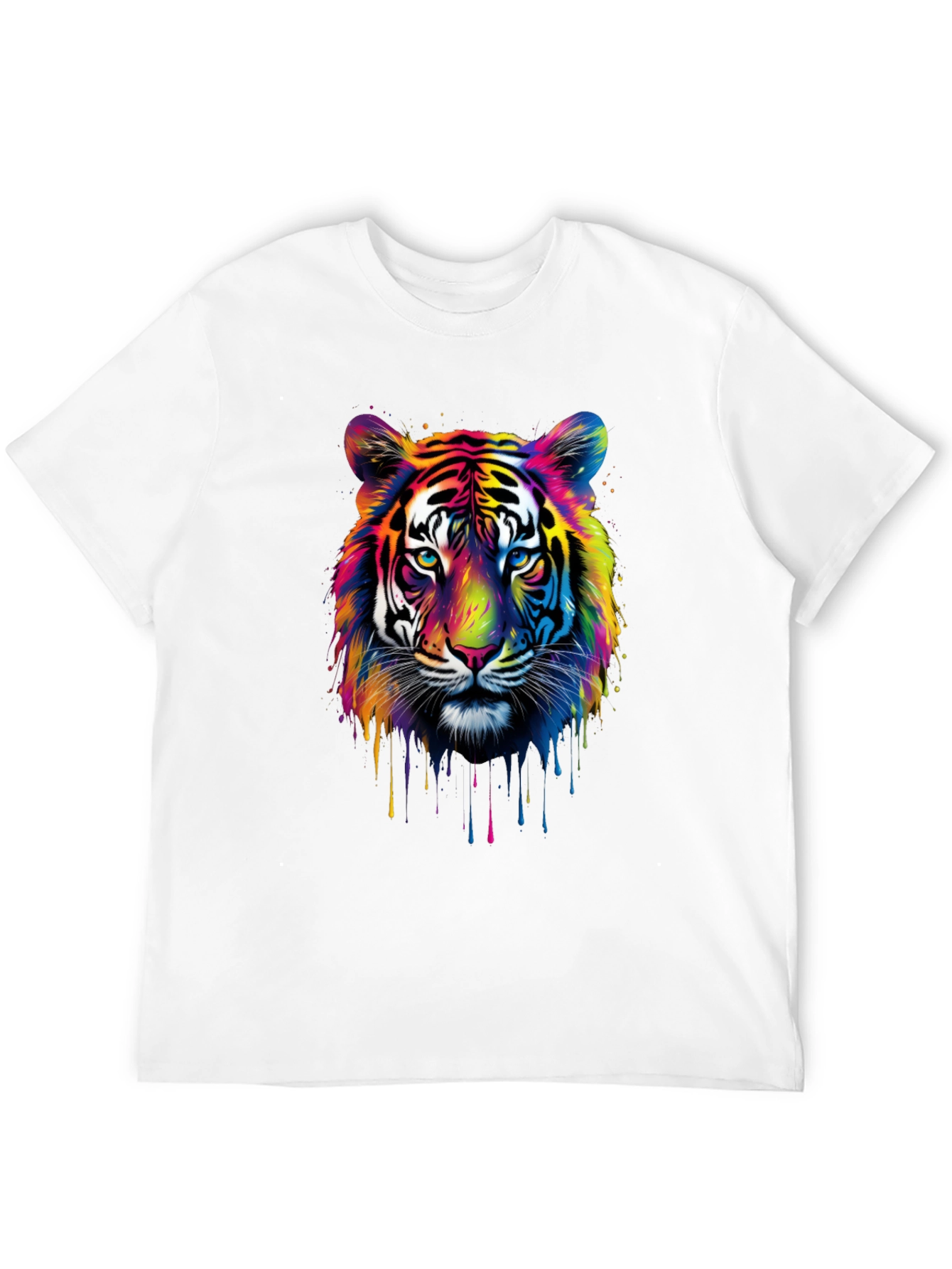 Black Colorful Tiger Graphic T-Shirt view 12
