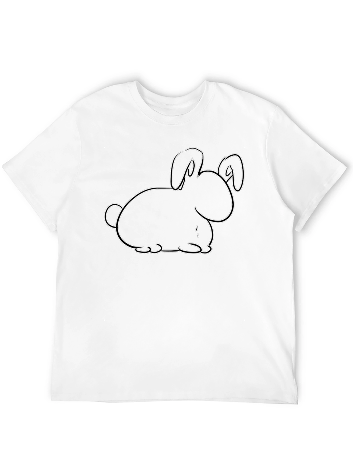 Black Black Bunny Outline Graphic Tee - Casual Cotton Comfort view 12