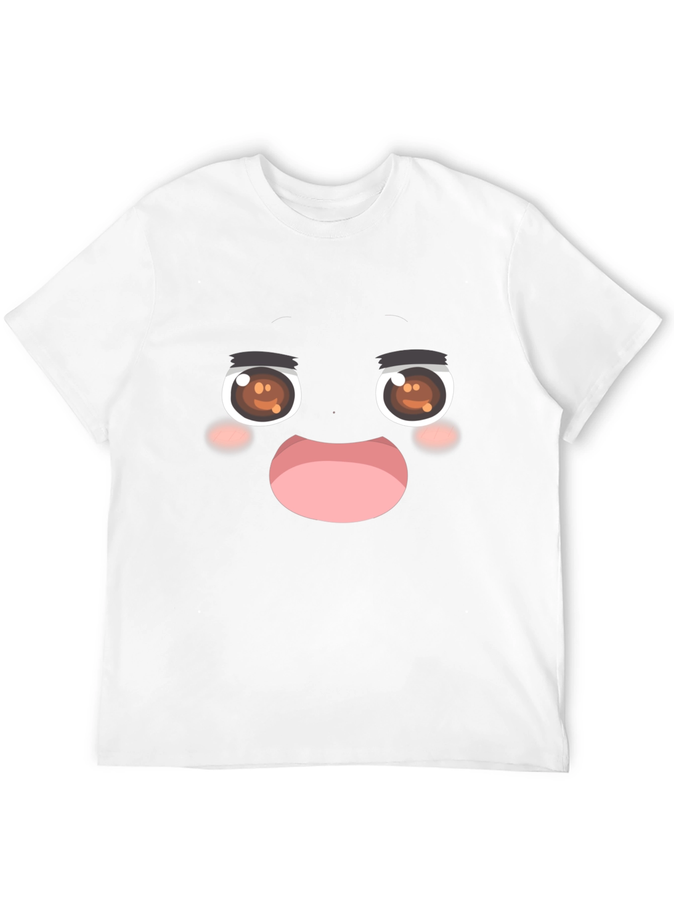 Black Funny Anime Face Black T-Shirt view 12