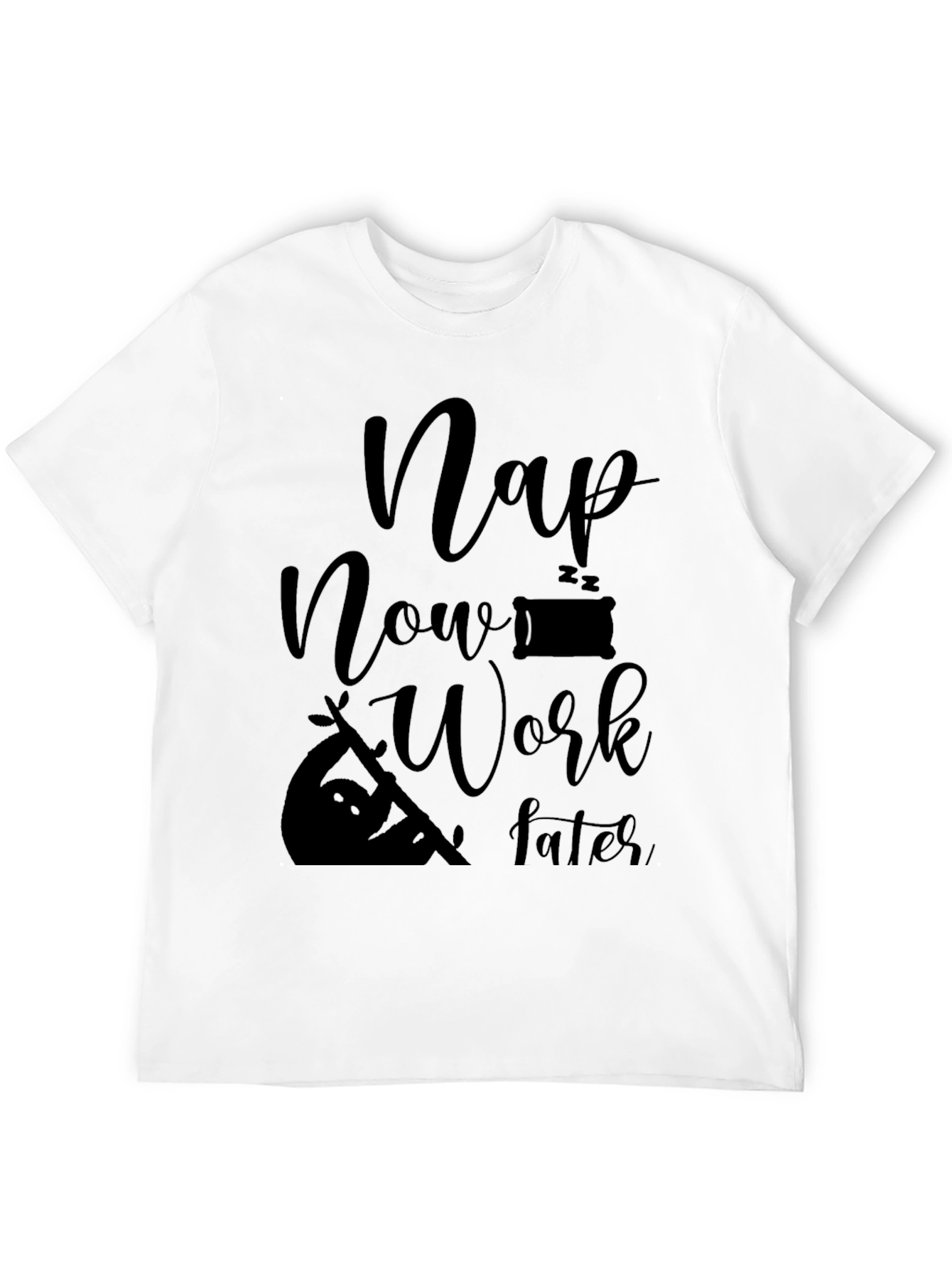 Black Nap Now Work Later Men's Graphic Tee view 12