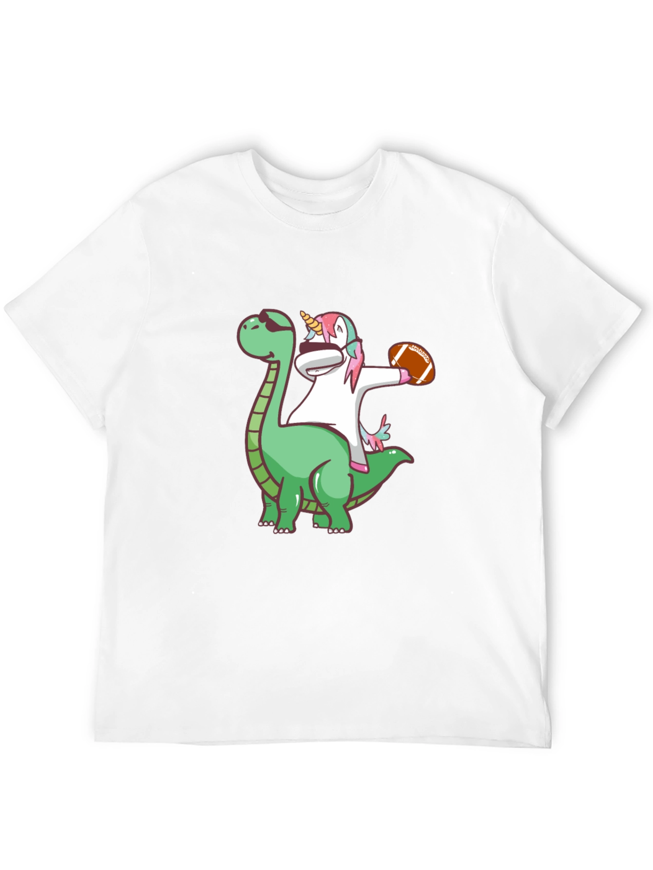 Black Dino Unicorn Football T-Shirt view 12