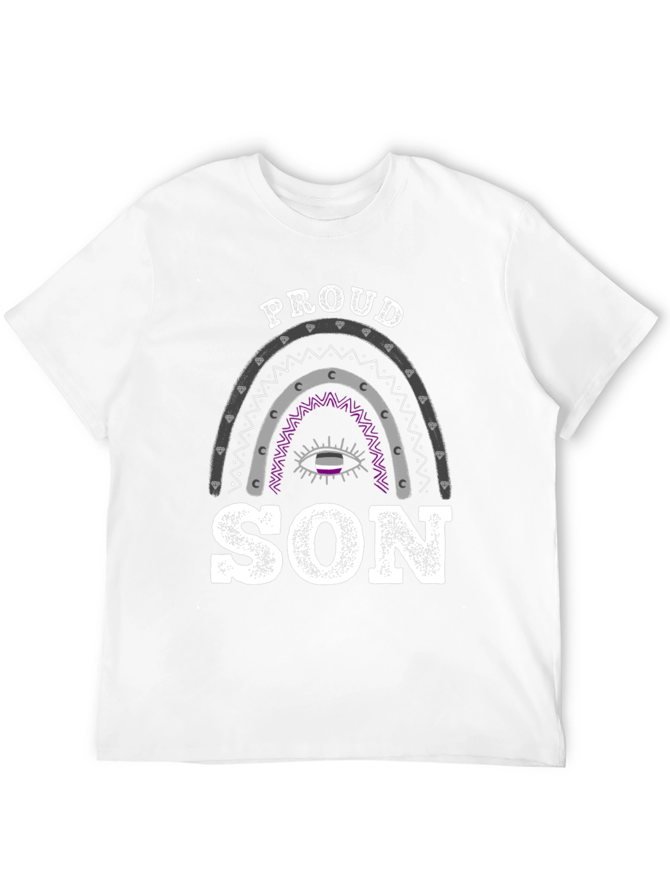 Black Proud Son Asexual Pride T-Shirt view 12