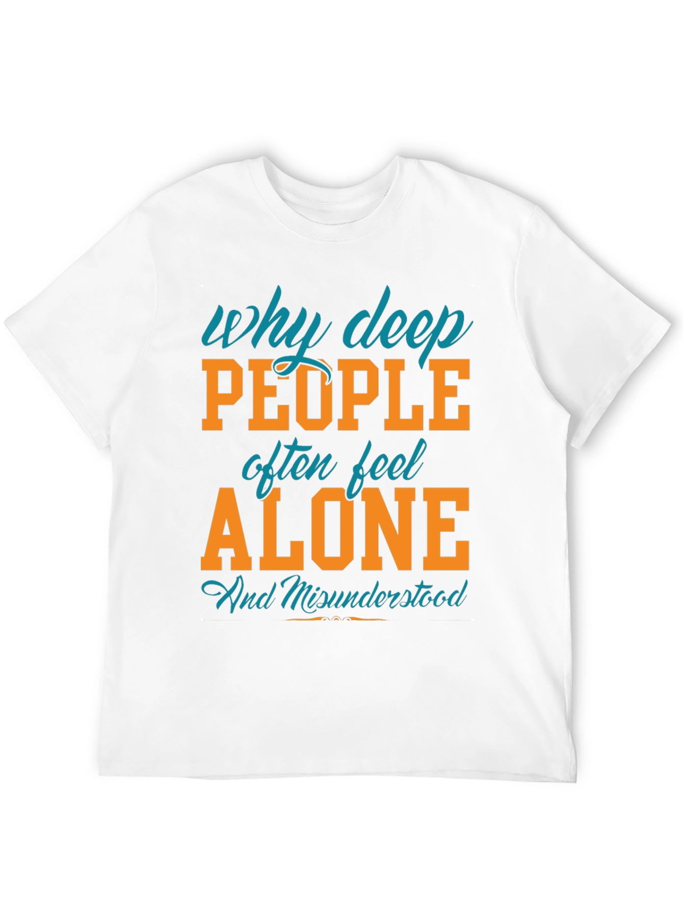 Black Deep People Alone Graphic Tee - Soft Cotton Blend view 12