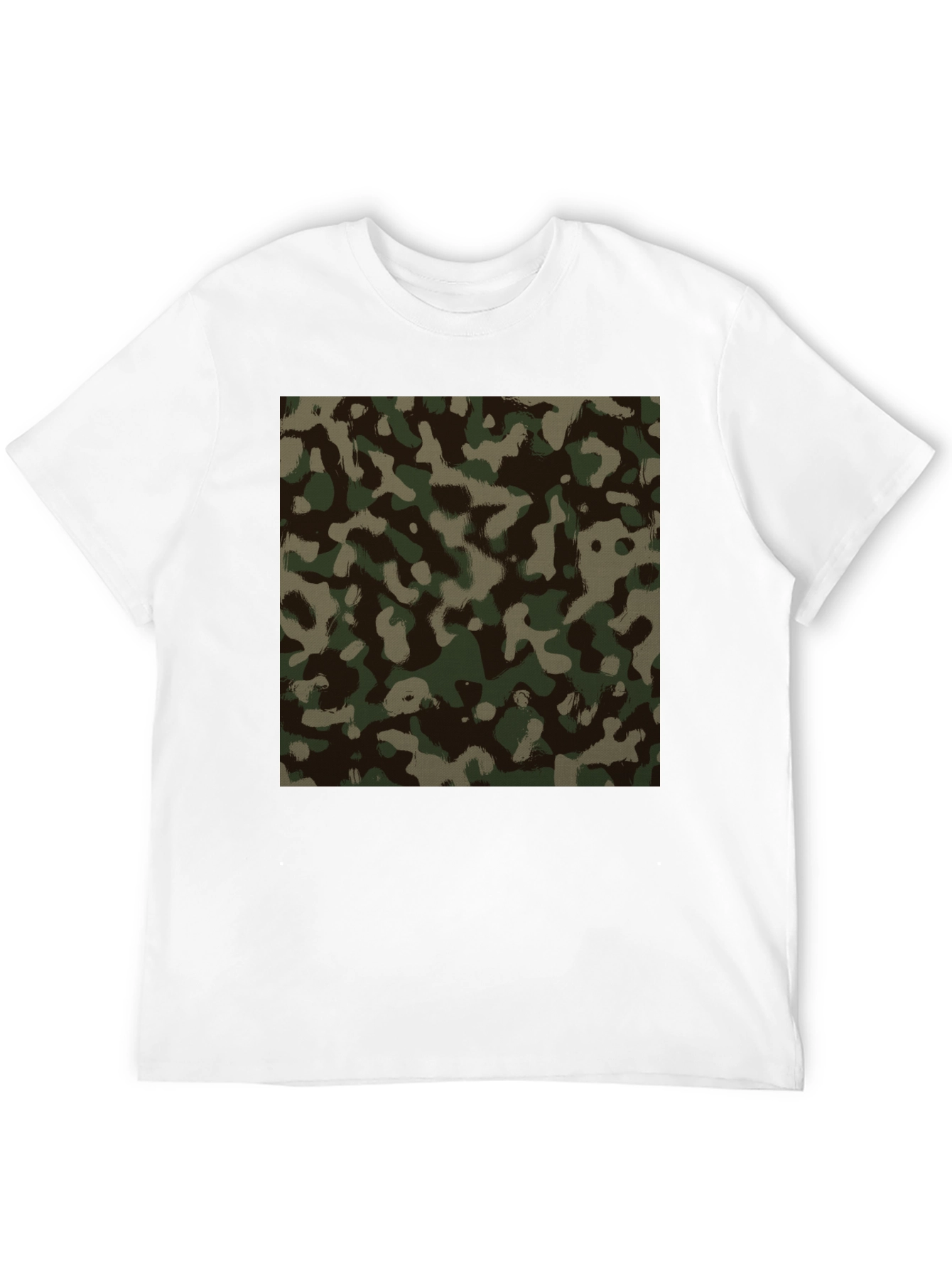 Black Camo Print Black T-Shirt view 12