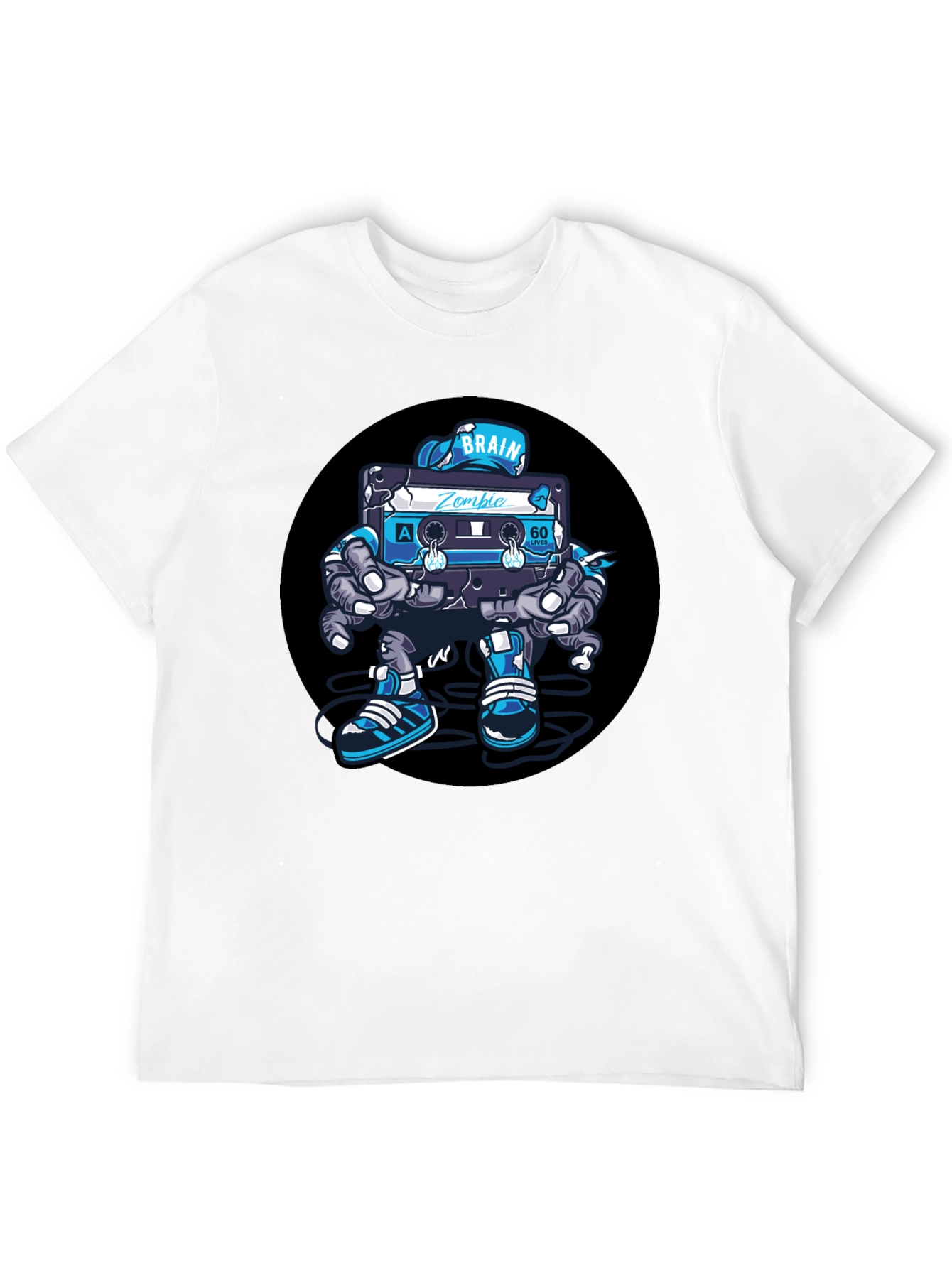 Black Zombie Cassette Tape Graphic T-Shirt view 12