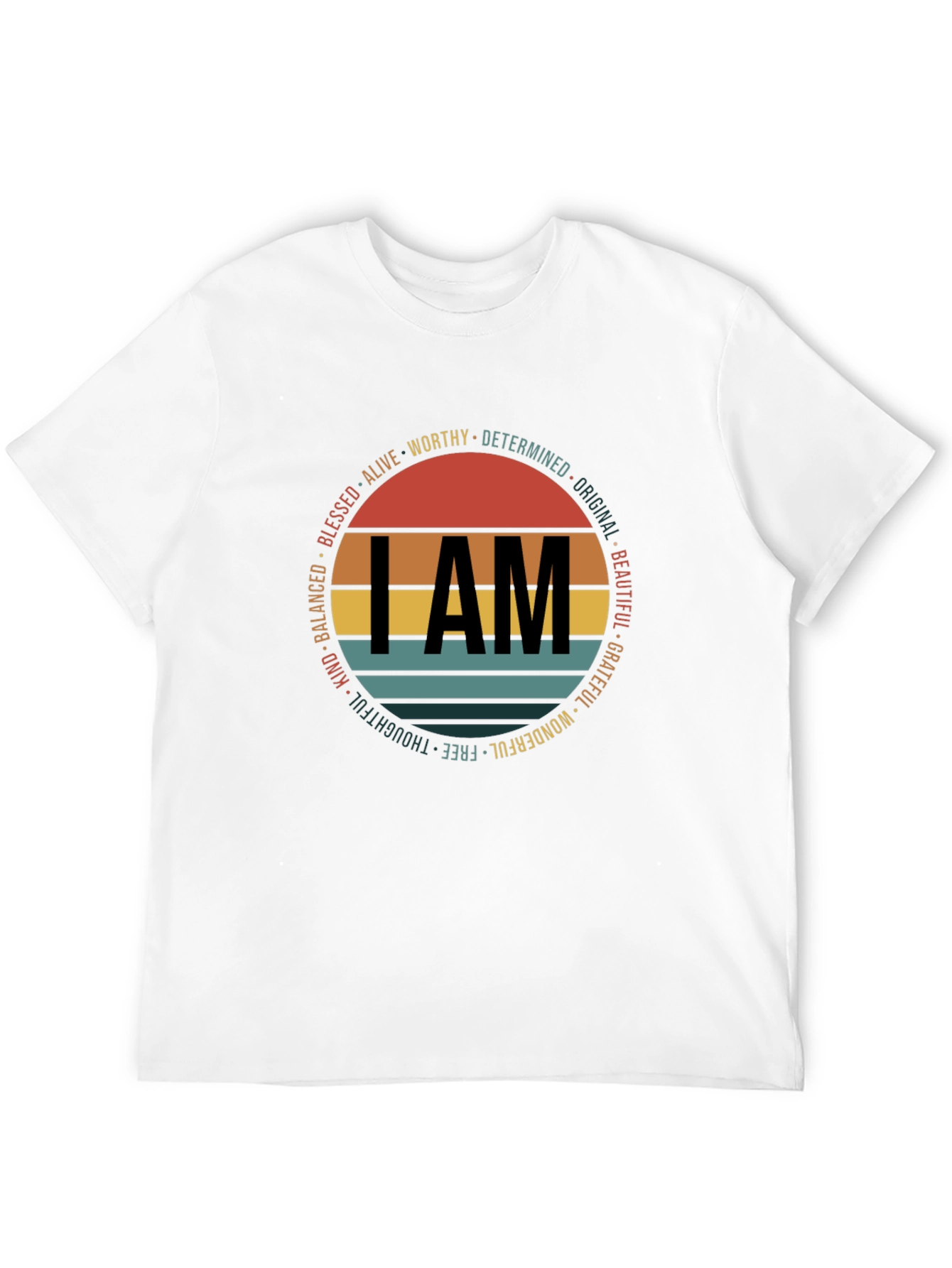 Black I AM Graphic Print Crew Neck T-Shirt view 12