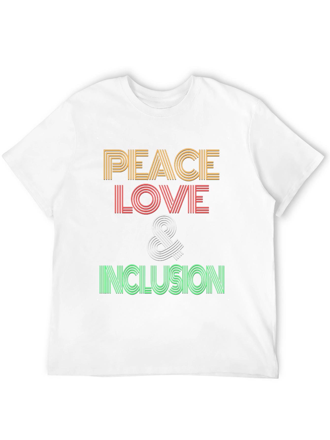 Black Peace Love and Inclusion Graphic T-Shirt view 12