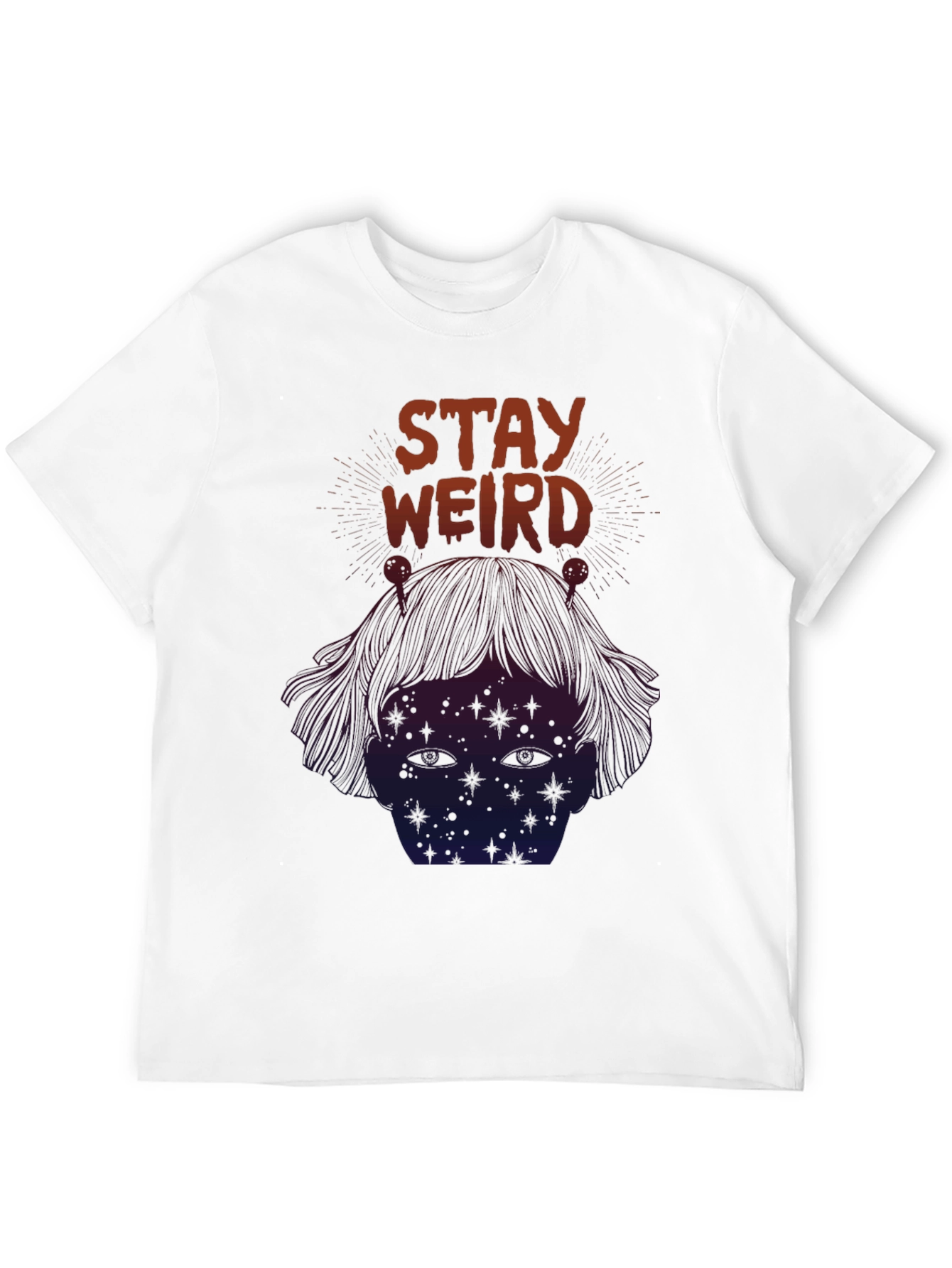 Black Stay Weird Graphic Tee - Black Short Sleeve Unisex T-Shirt view 12