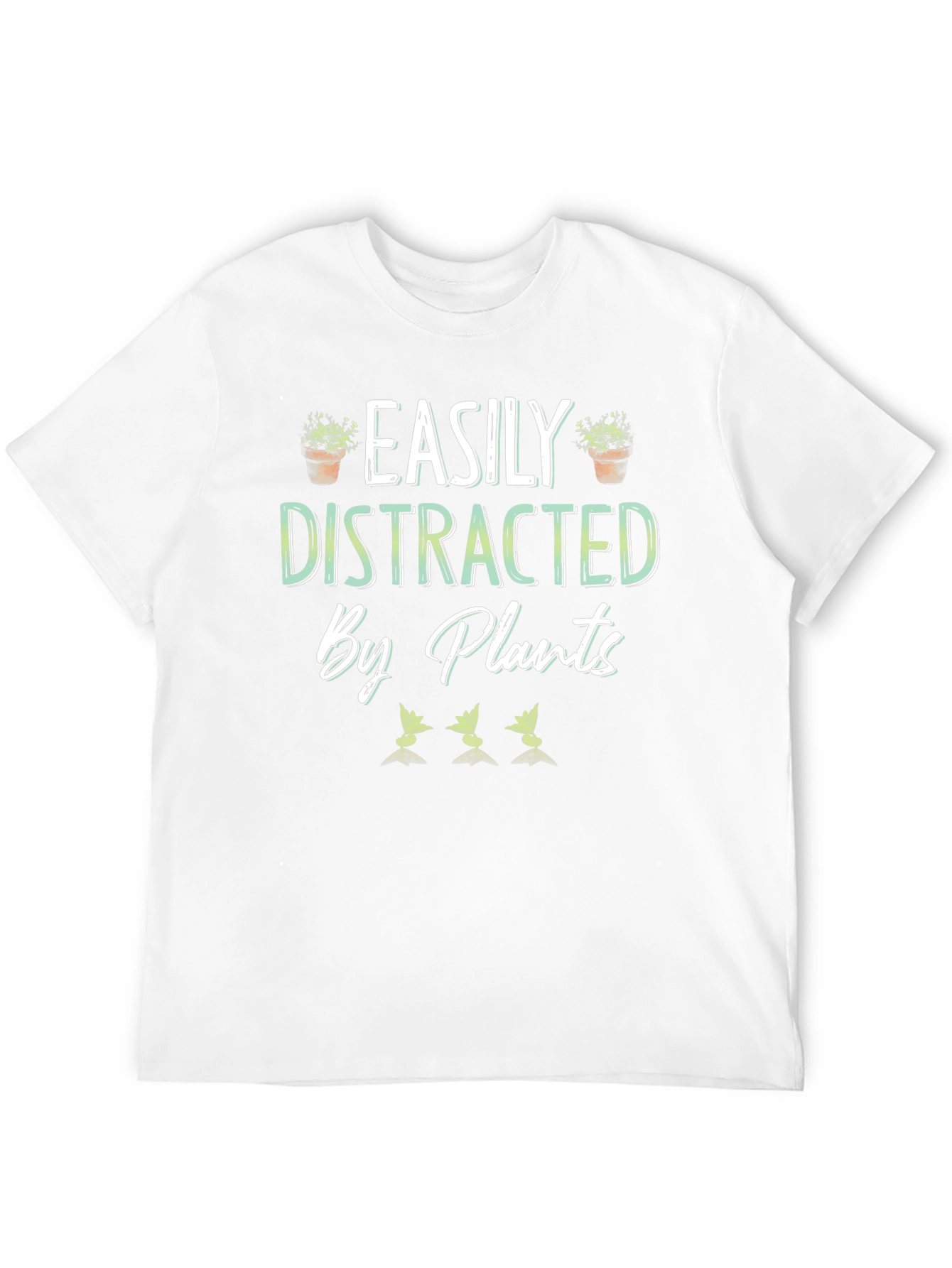 Black Easily Distracted by Plants Black T-Shirt view 12