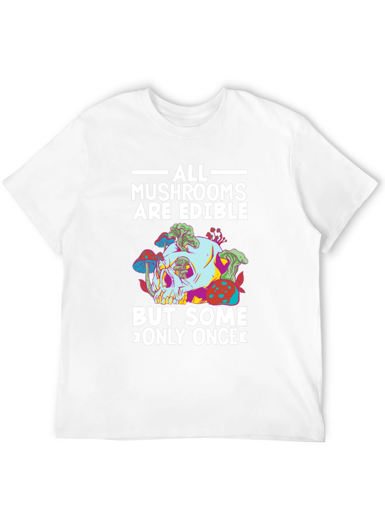 Black Mushroom Skull T-Shirt - Edible Joke Tee view 12