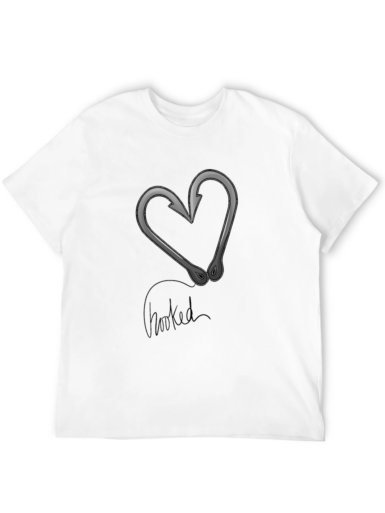 Black Hooked Heart Graphic T-Shirt - Black Cotton Tee view 12