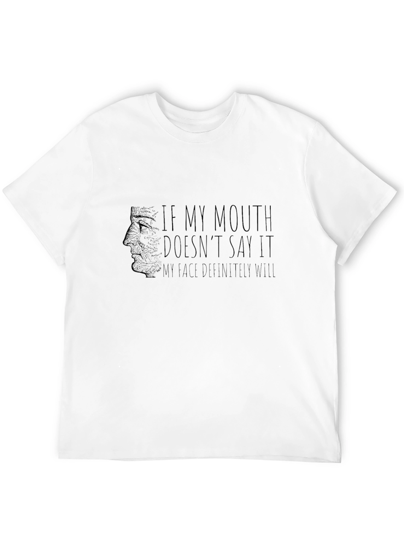 Black Expressive Face T-Shirt - Black Humor Tee view 12