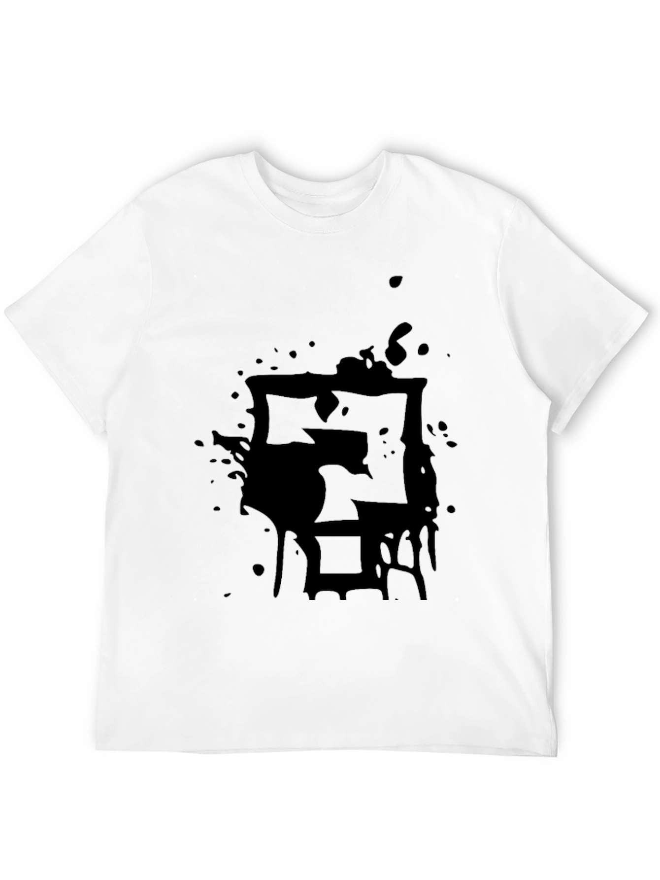Black Men's Black Graphic Tee - Abstract Design view 12