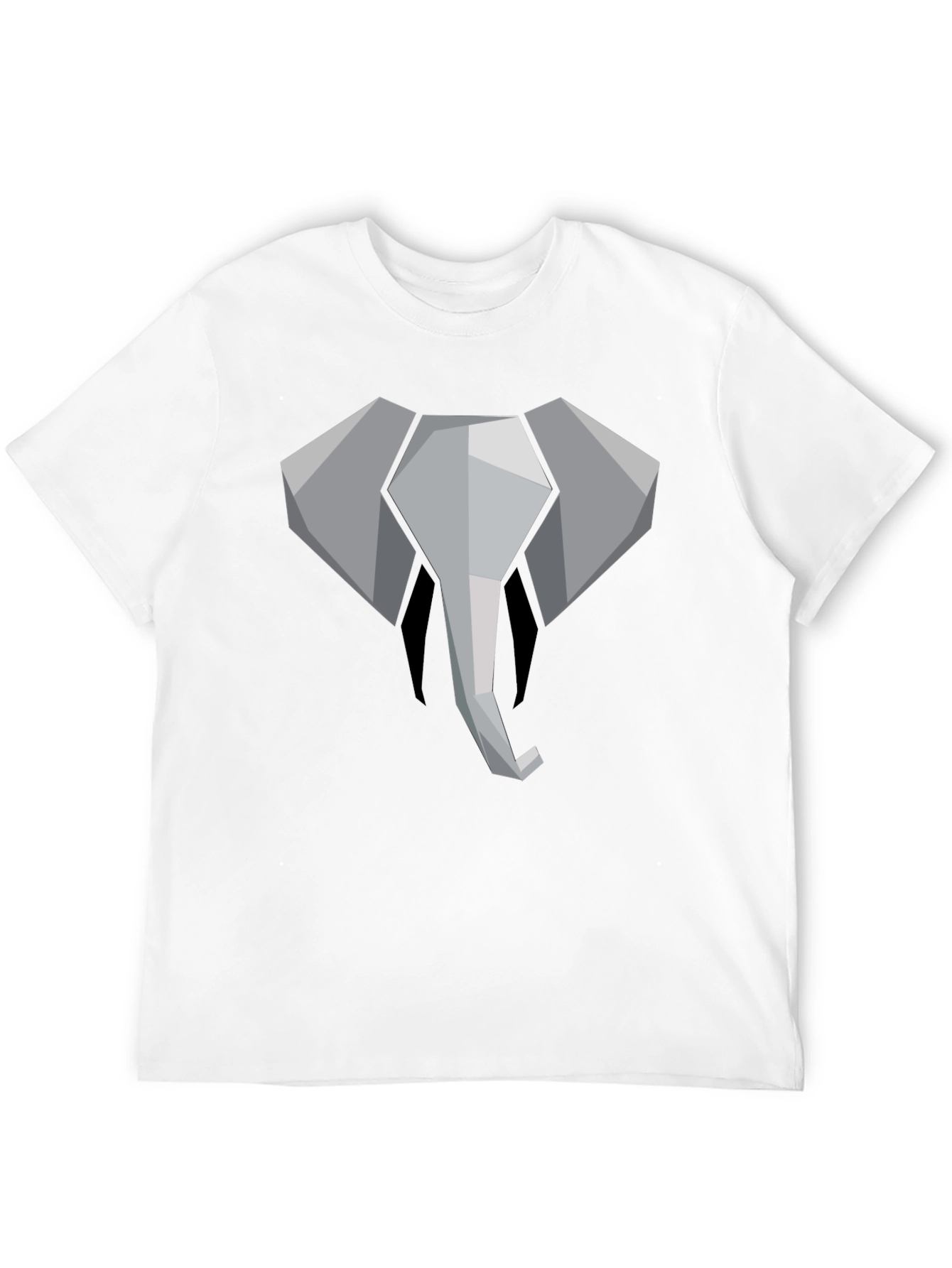 Black Geometric Elephant Graphic Tee - Black Cotton Shirt view 12
