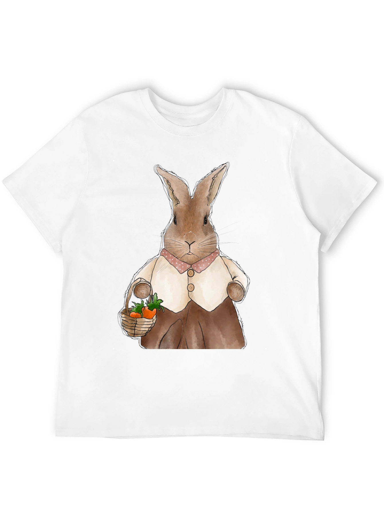 Black Cute Bunny Carrot Basket Graphic T-Shirt view 12