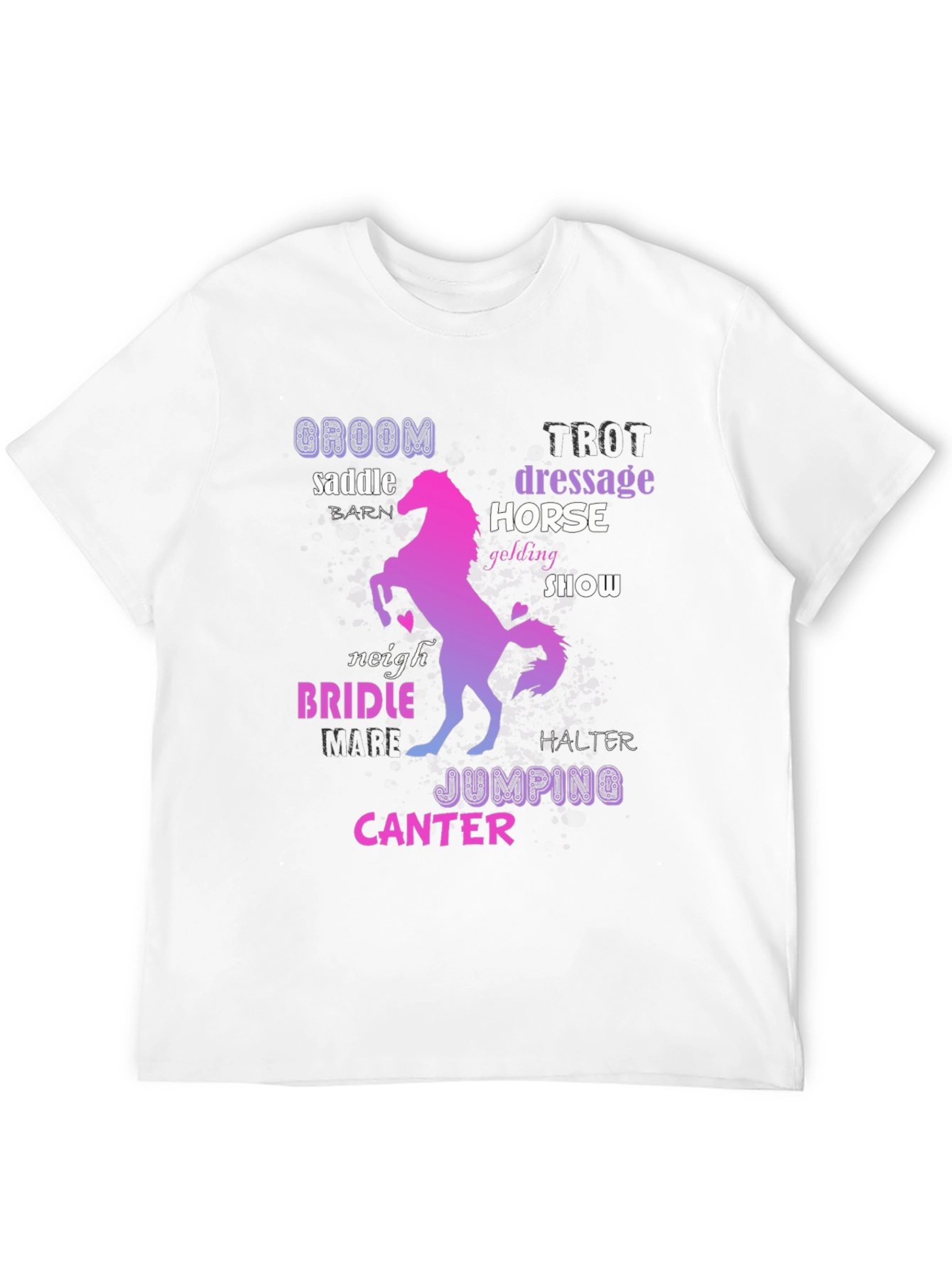 Black Equestrian Word Art T-Shirt view 12