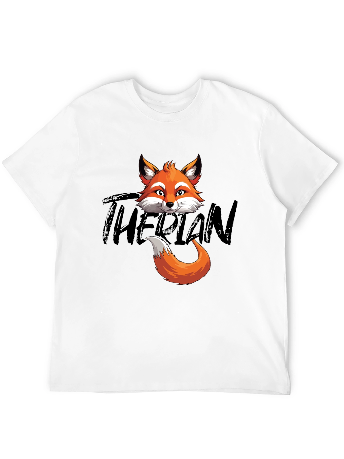 Black Fox Head & Tail Graphic T-Shirt - The Plan view 12